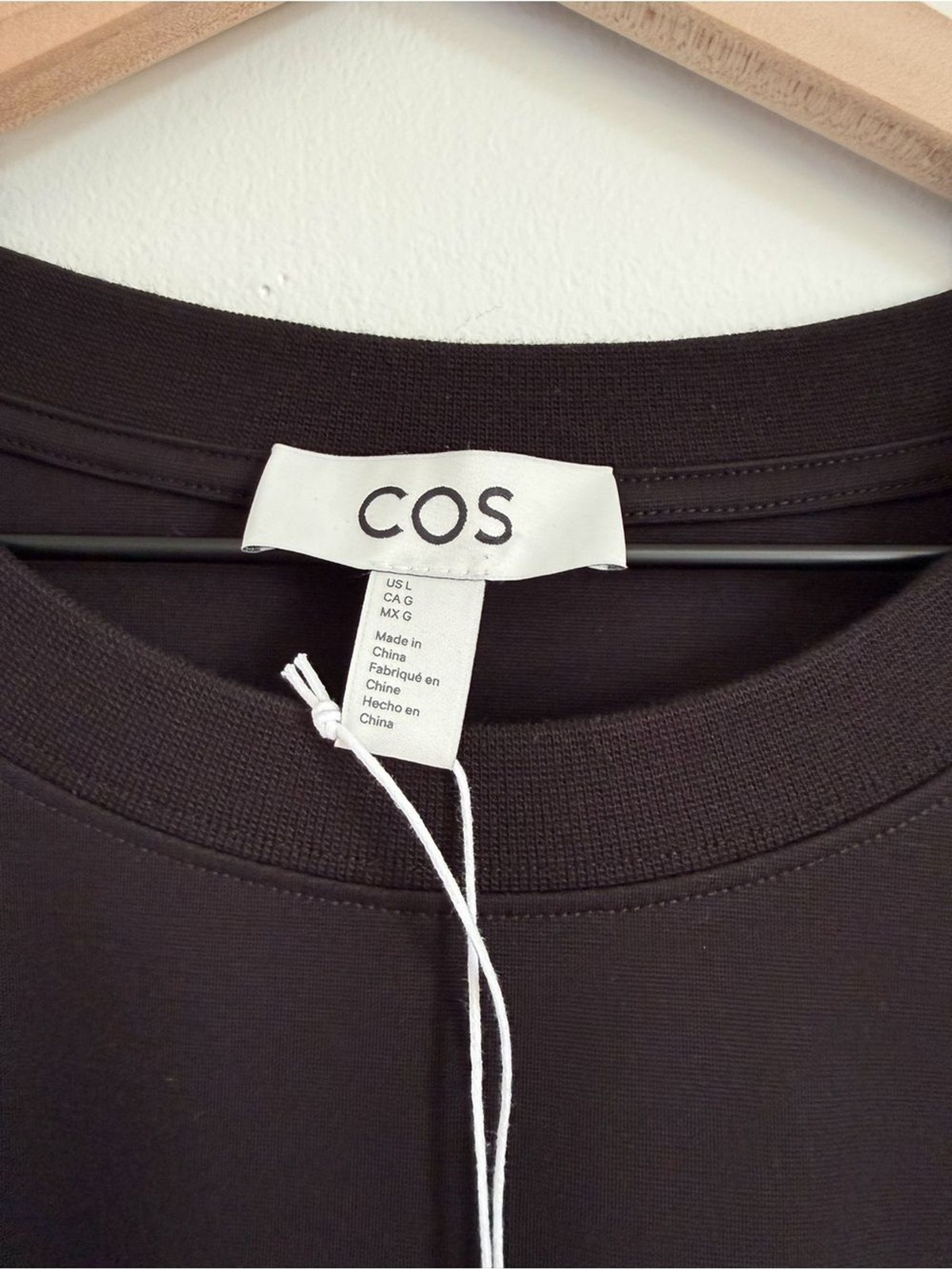 COS Black Mixed Media Pleated Hem Shift Dress Size Large