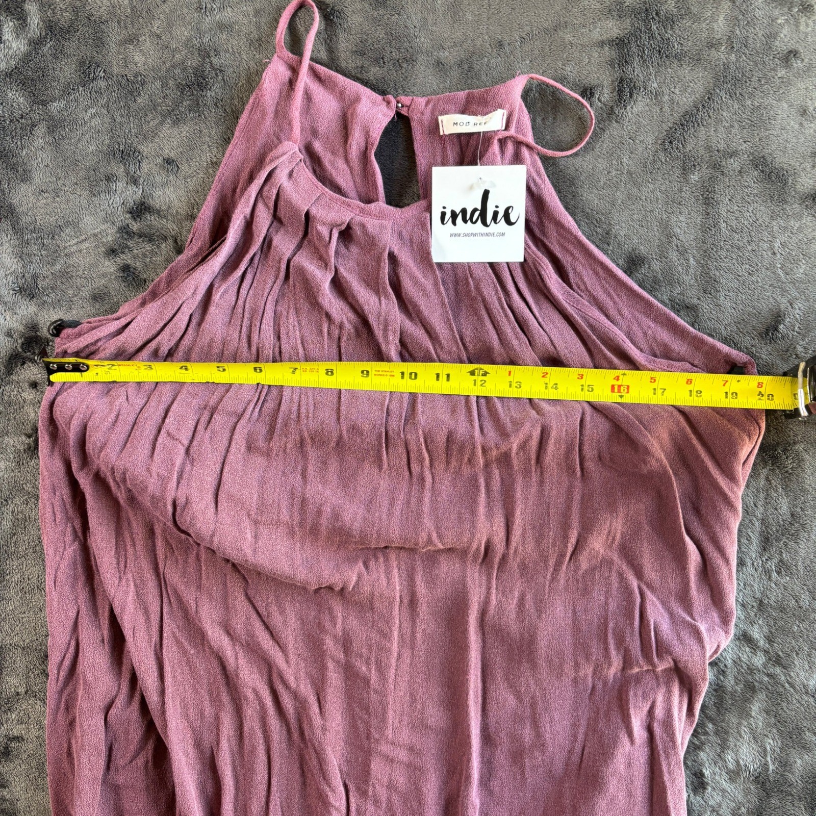Womens Purple Halter Neck Sleeveless Mini Dress with Pockets Large DR1384