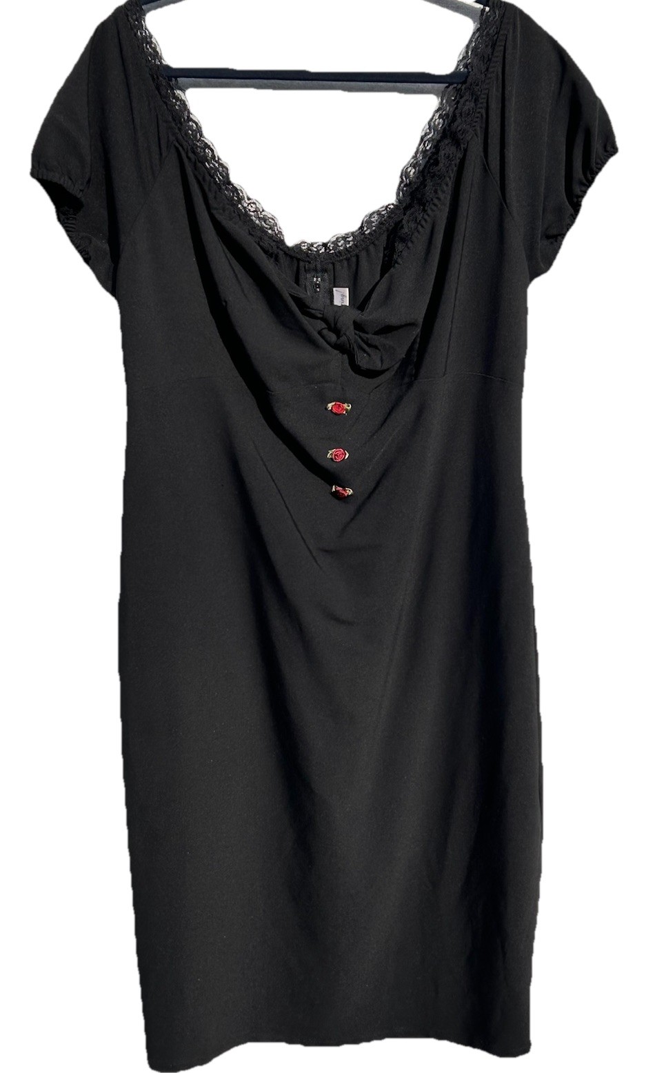 Stop Staring Black Dress Size XL Cap Sleeves Slit At Hem Line In The Back USA