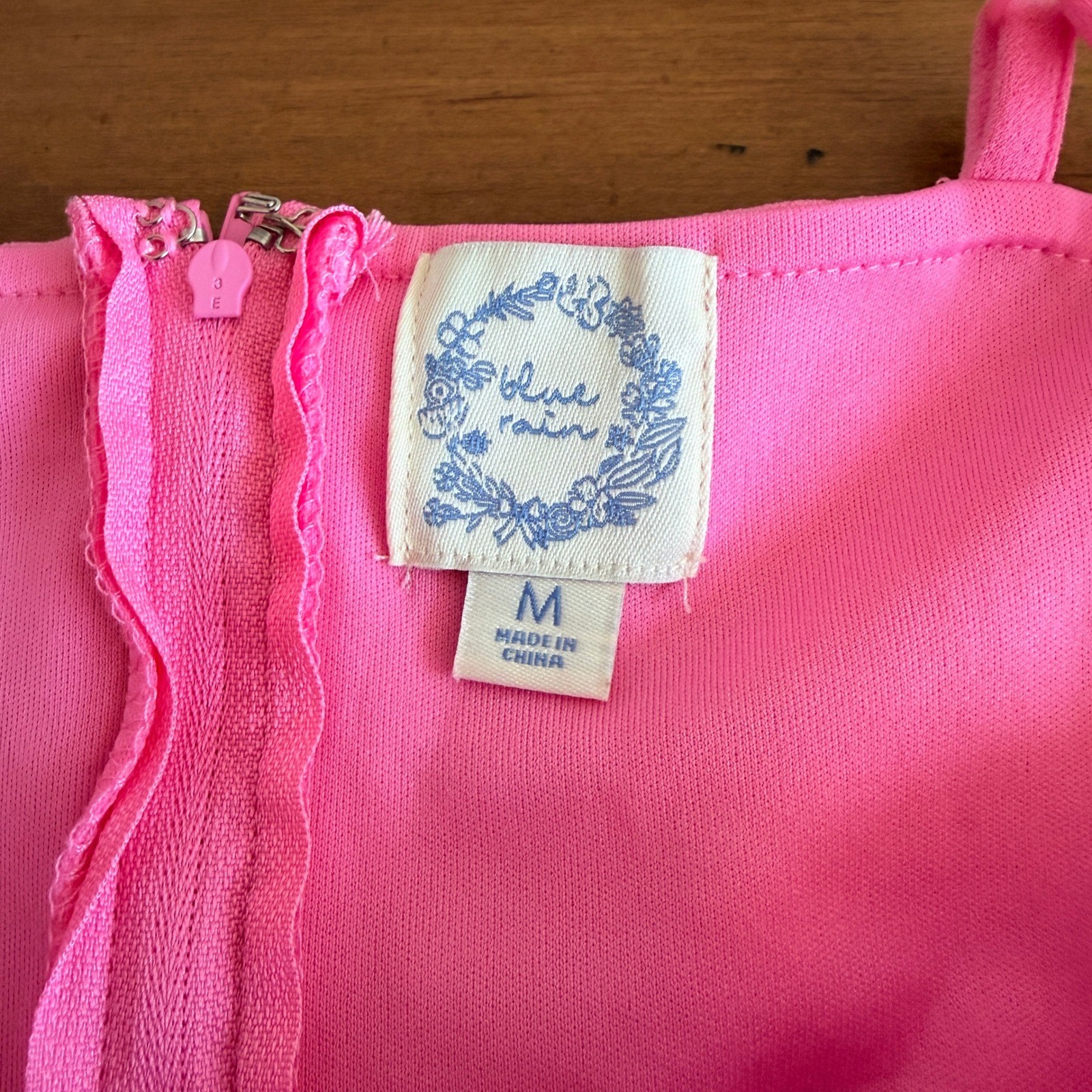 Blue Rain Pink Spaghetti Strap Ruched Bodice A Line Mini Dress Size M