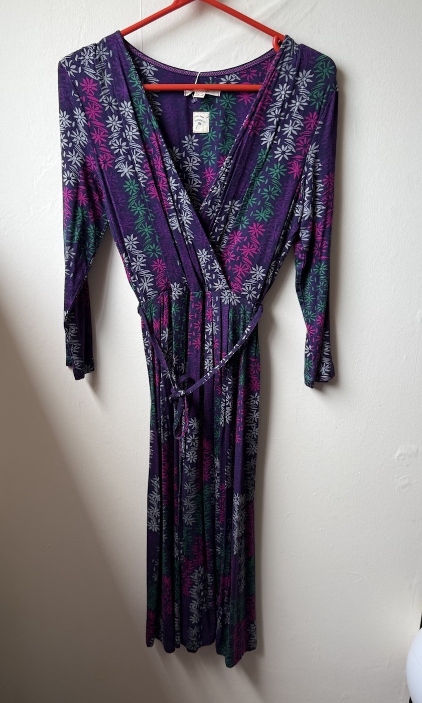 White Stuff Azalea Purple Green Floral Wrap Dress – Worn Once – Size 8