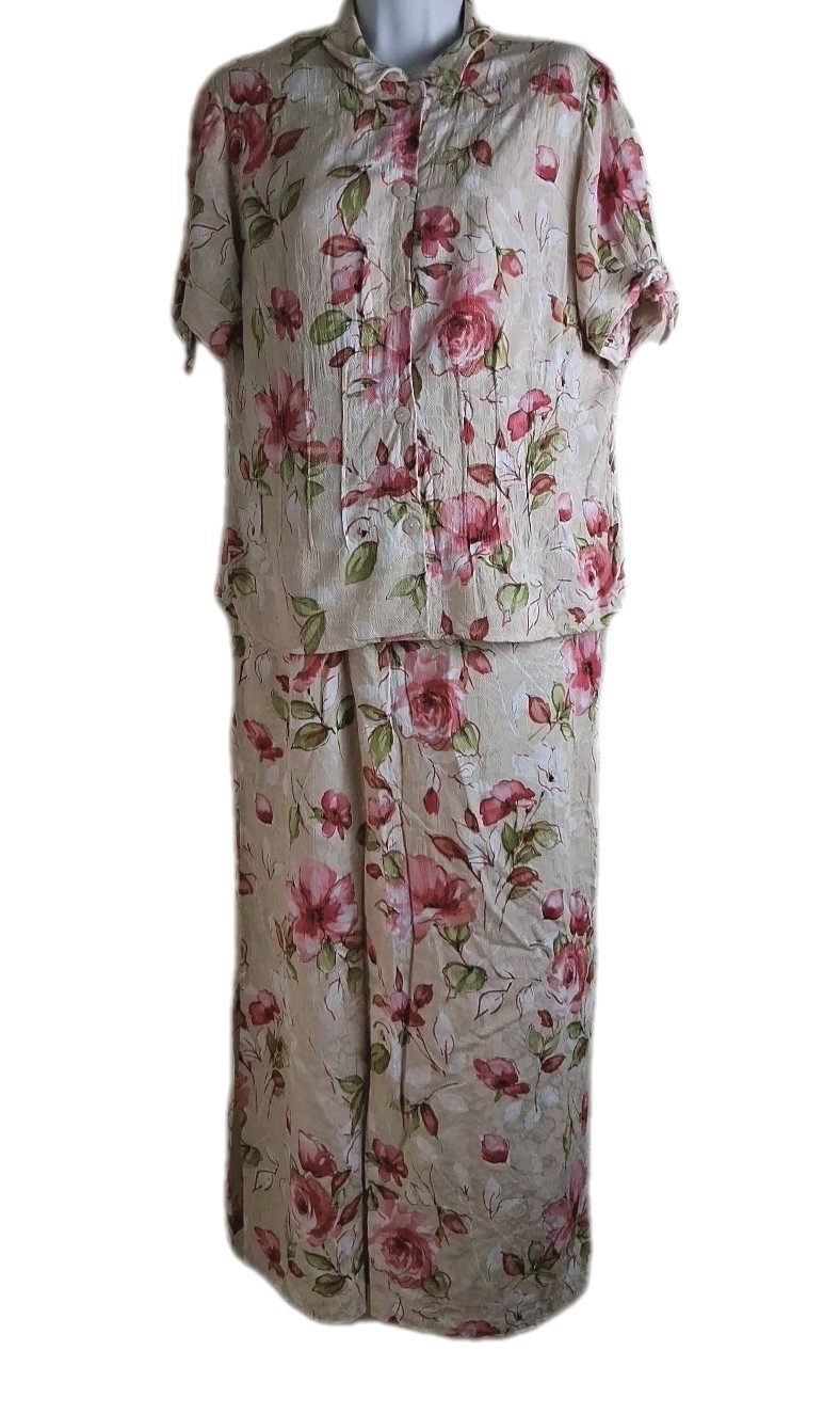Karin Stevens Women’s Sleeveless Flowers Maxi Dress W/ Blouse Size 12