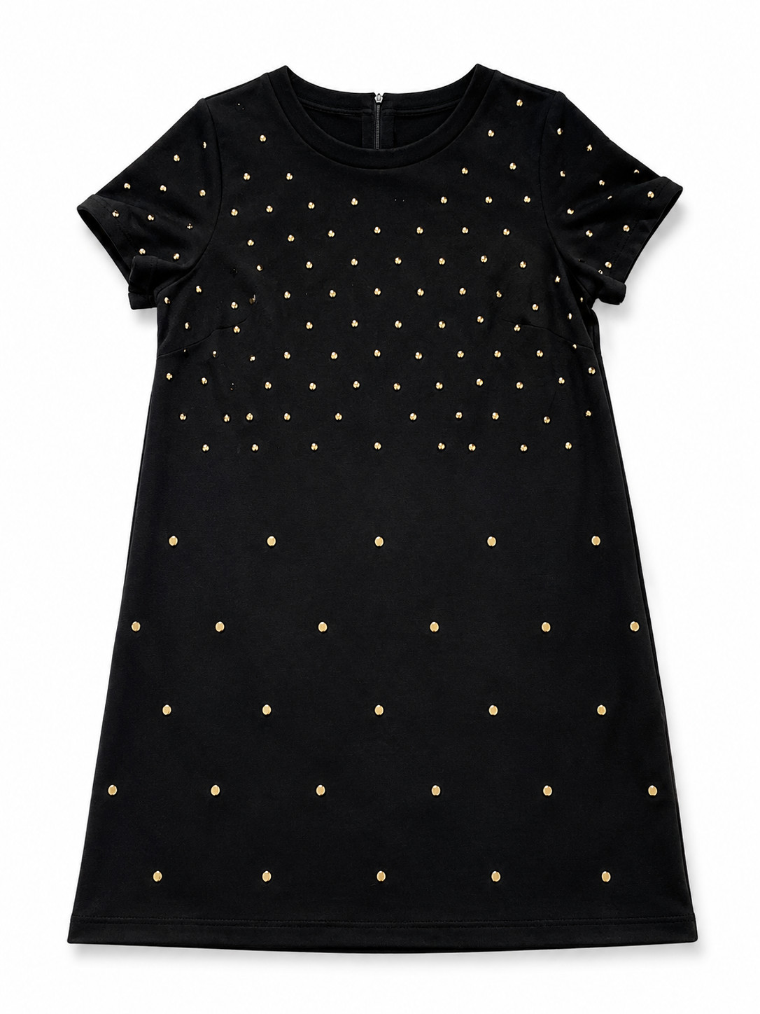 Michael Michael Kors Black Studded Shift Dress Gold Studs Short Sleeve Plus Size