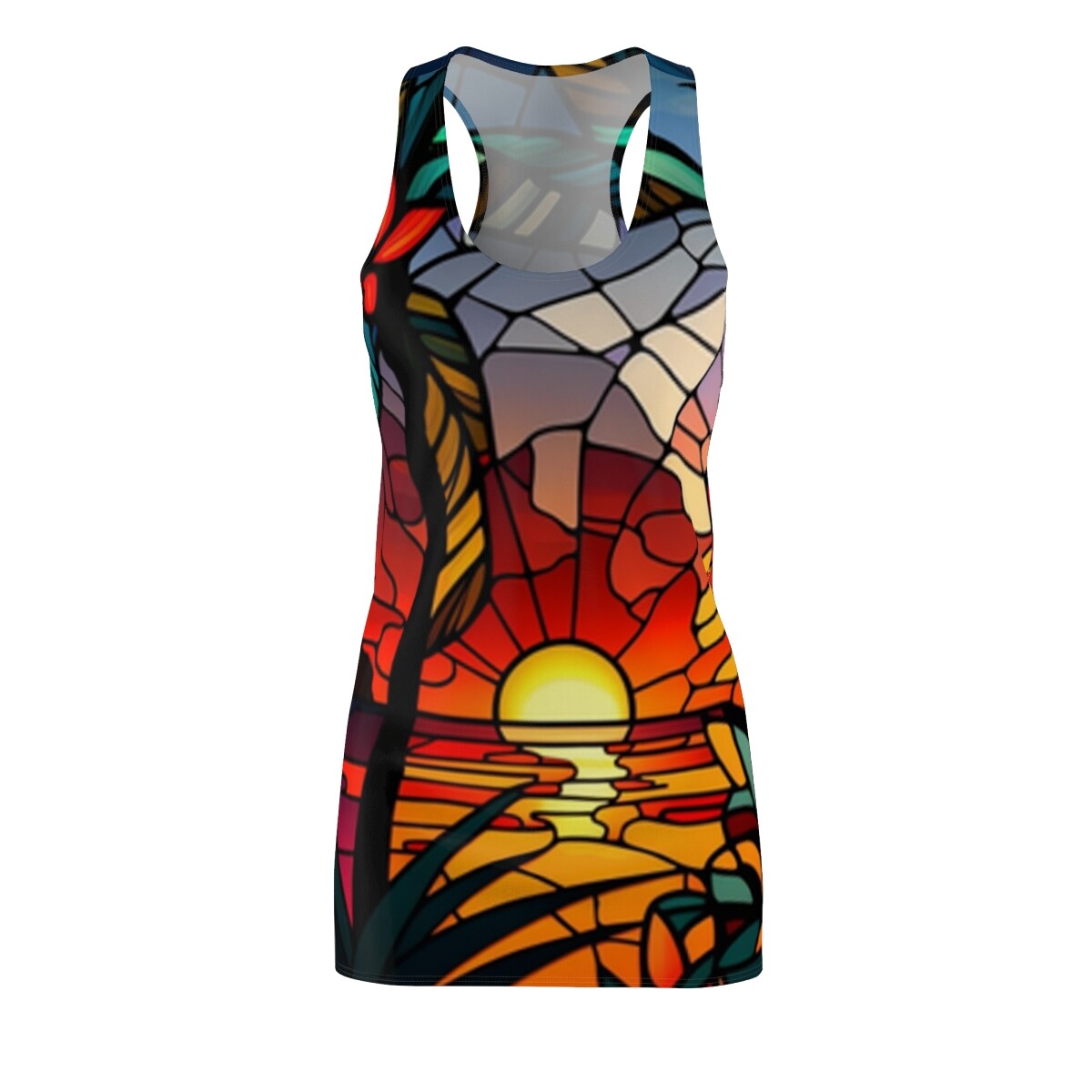 Women’s Racerback Dress All Over Print Hawaiian Tropical Surf Beach Floral Aloha