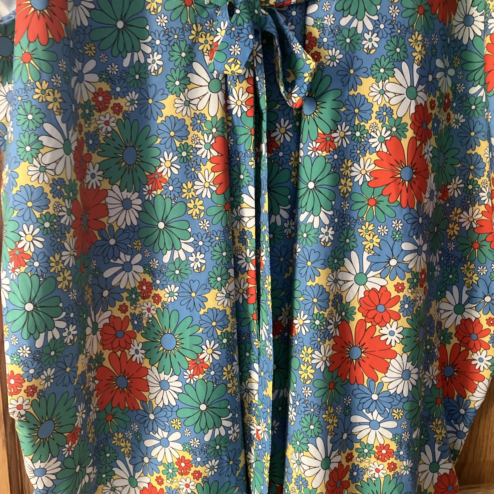 NWOT “Unique Vintage” Brand Mod Floral Boho Kaftan Mu Mu Dress Sz OS Mrs Roper!