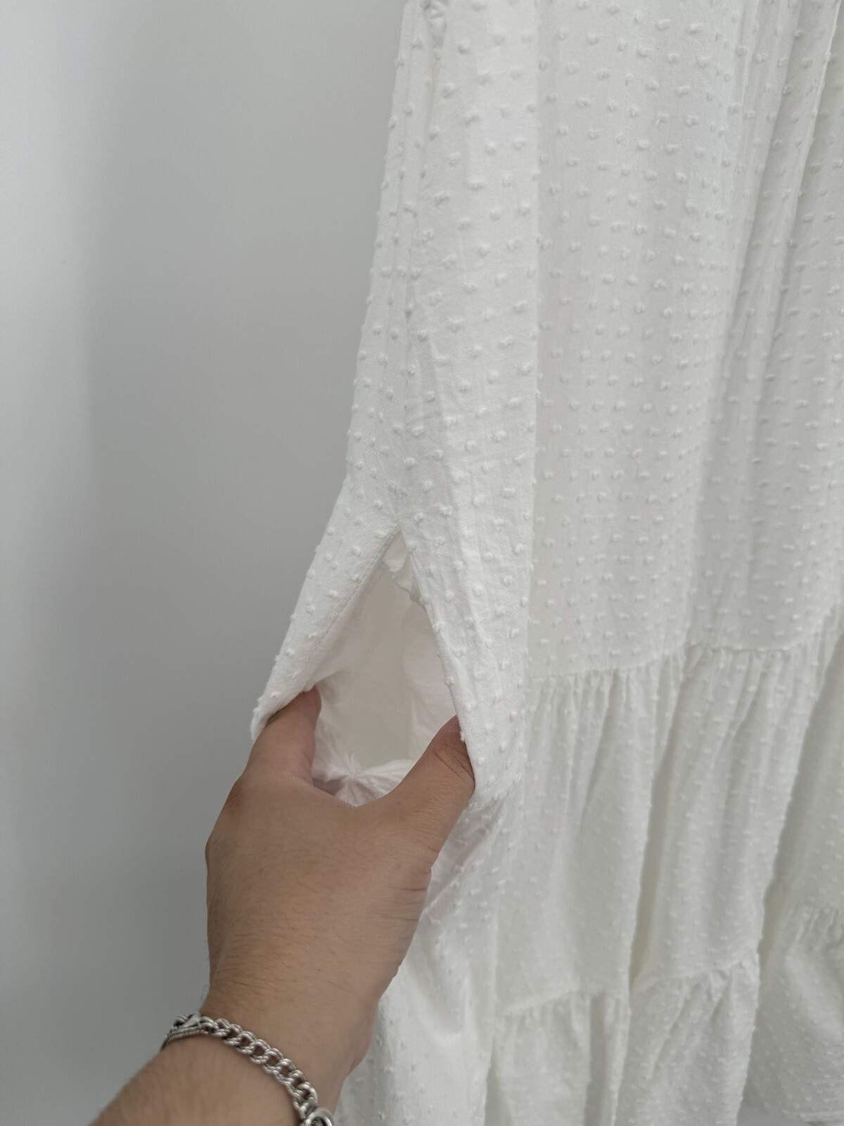 Pomander Place by Tuckernuck White Long Sleeve Swiss Dot Kenzo Mini Dress sz S p