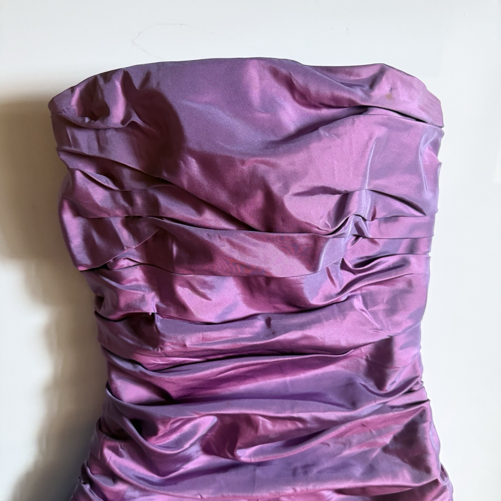 Betsey Johnson Purple/Mauve Strapless Taffeta Mini Mermaid Cocktail Dress