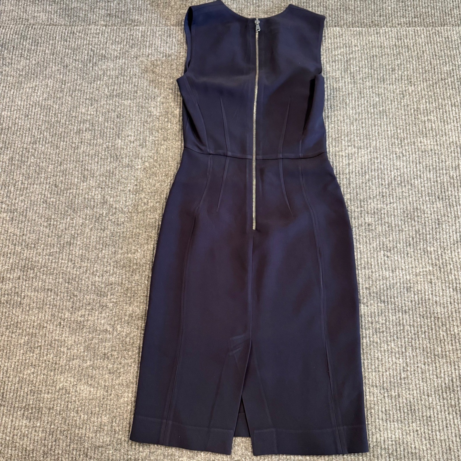 Antonio Berardi Silk Blend Sheath Midi Dress US 2 EU 38 Designer Luxury Chic