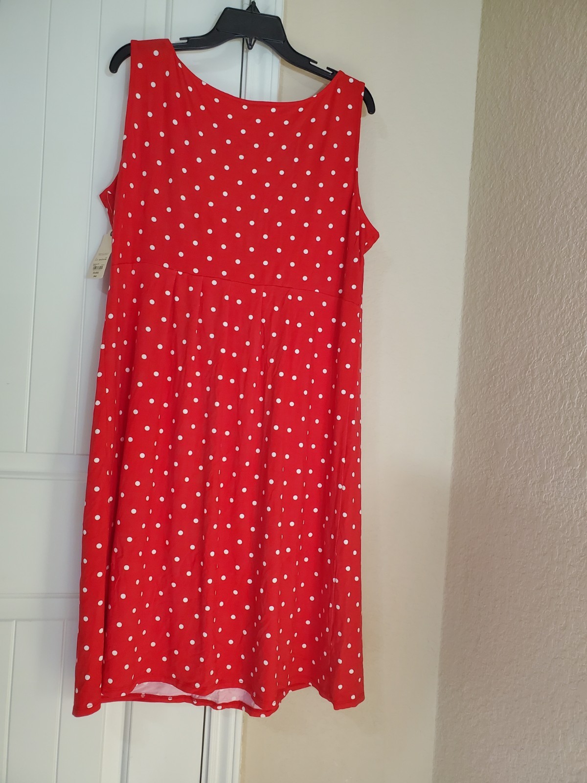 NWT St. John’s Bay Red Polka Dot Wrap Dress XXL Sleeveless V-Neck $44 MSRP
