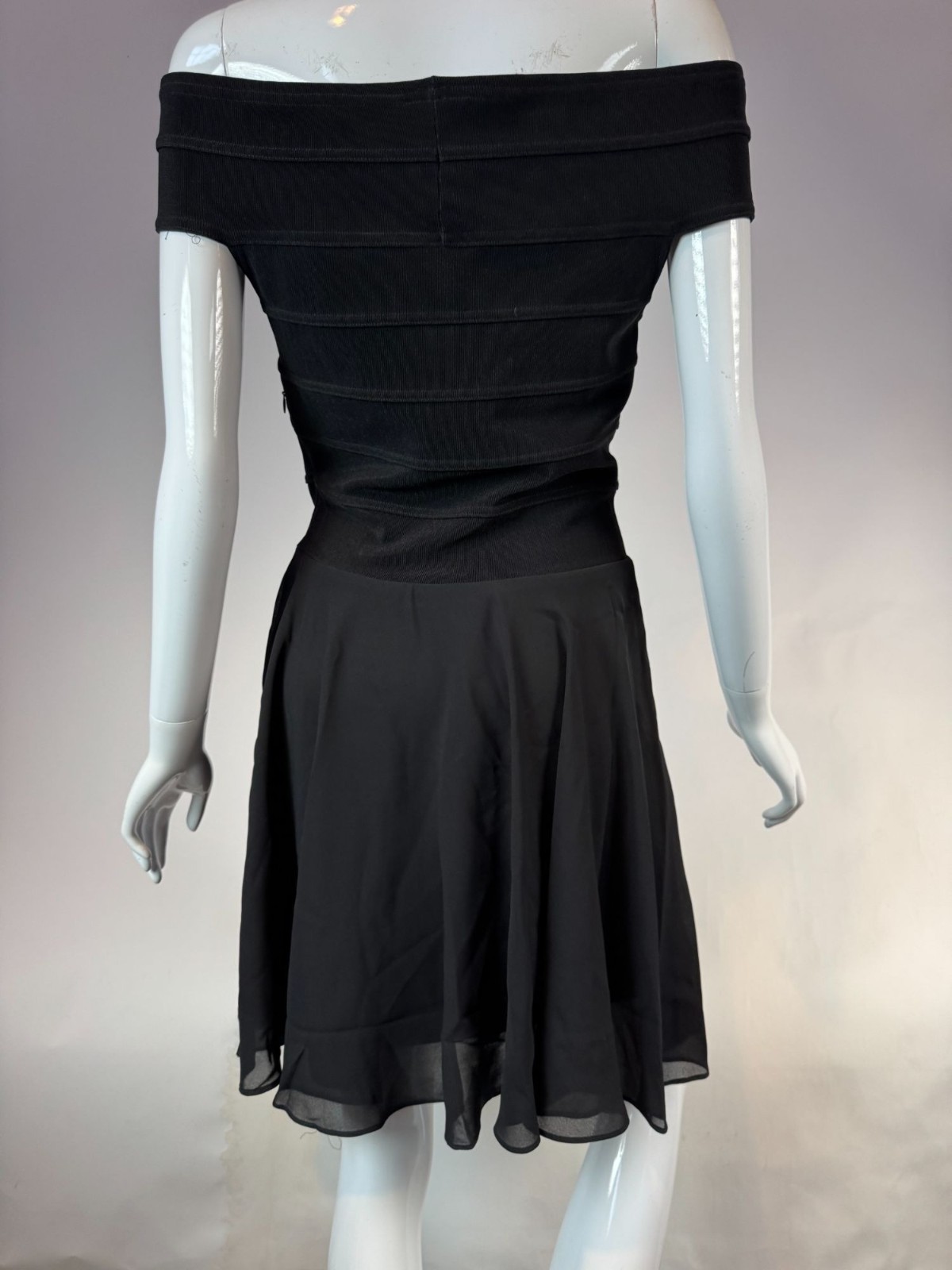 A.b.S Evening Collection Vintage 90s Womens Off-Shoulder Black Dress Size 10