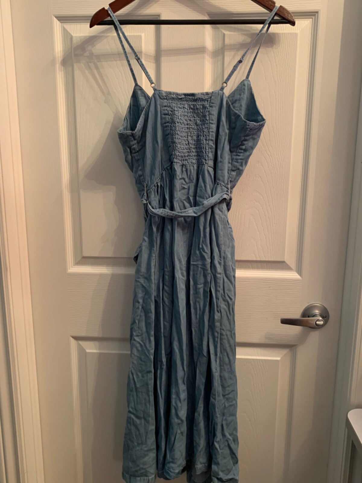 Only Wanda Strap Midi Dress WVN Light Blue Denim In EU 38 NWT