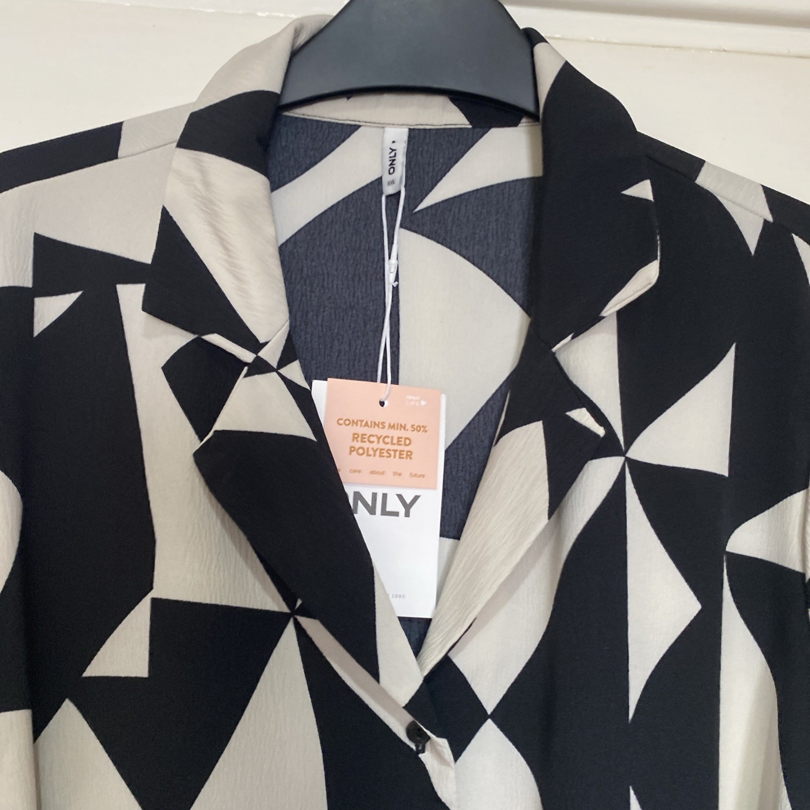 ONLY Nova Life Elite IZI Long Shirt Dress, Geometric print, Size XXL Rrp£38