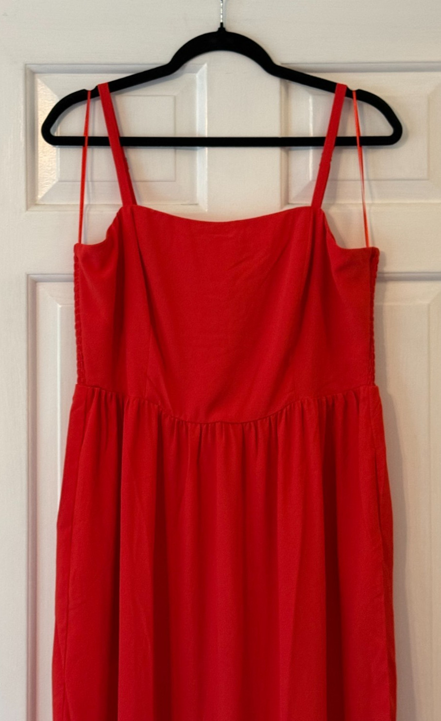 Nine Britton Stitch Fix Square Neck Midi Dress Red Tiered Sleeveless. Large. NWT