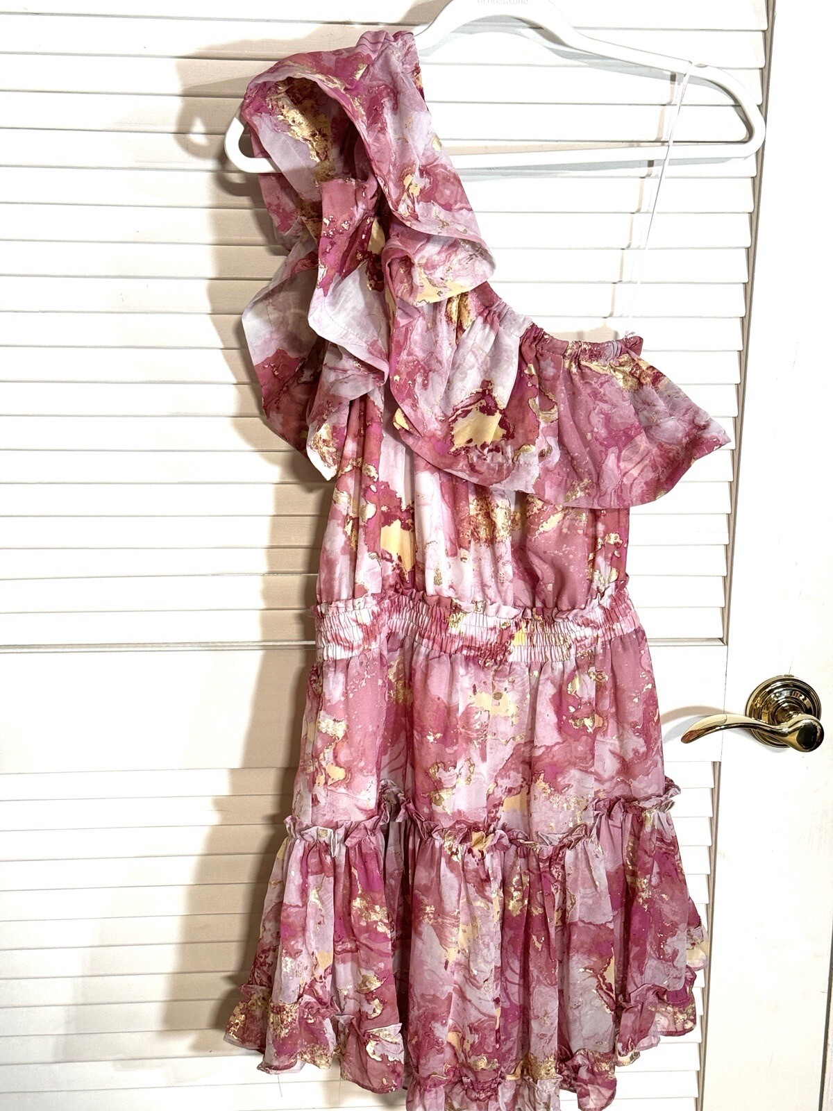 Buddy Love Sofia Zap One Shoulder Pink Dress Women Size Small NWT