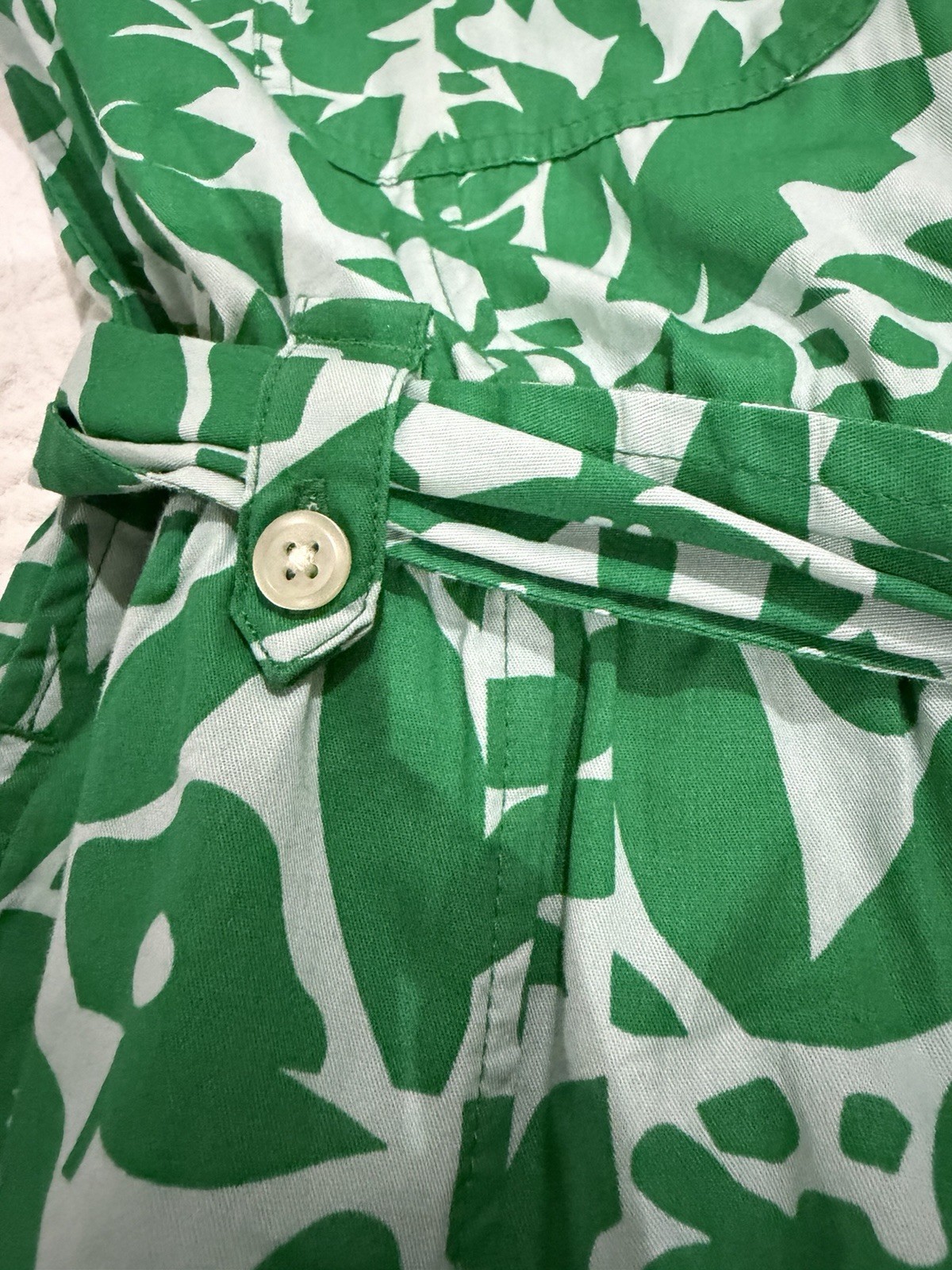 Free Assembly Belted Utility Cotton Midi Shirt Dress Green Button Up Sz M