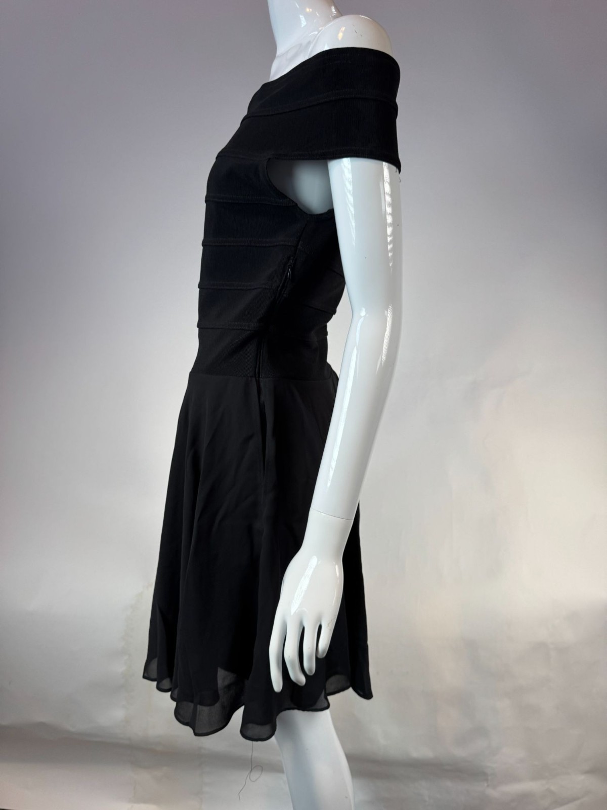 A.b.S Evening Collection Vintage 90s Womens Off-Shoulder Black Dress Size 10