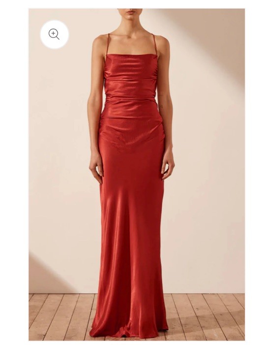 Shona Joy Angelica Lace Back Maxi Dress Lipstick Red Size 10