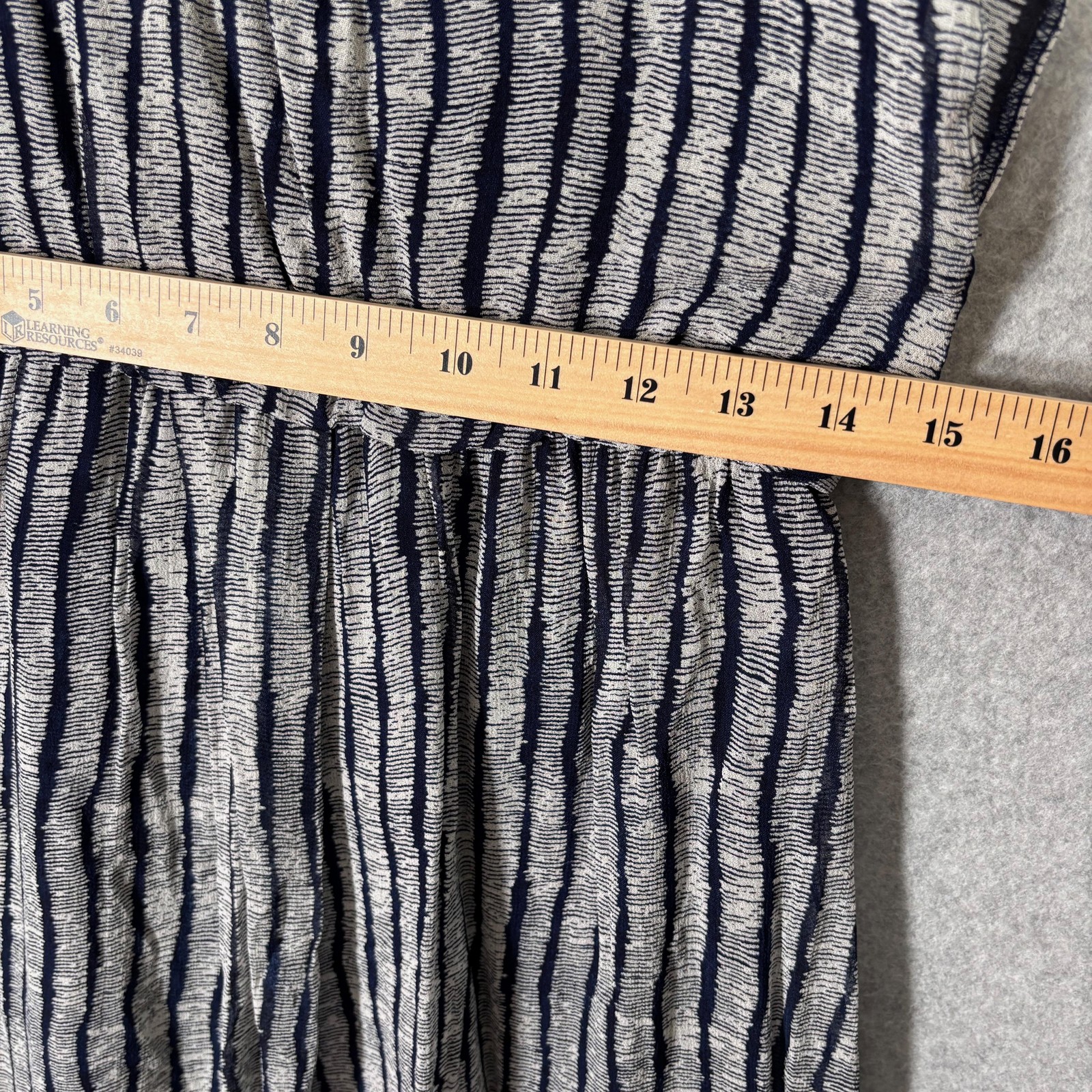 Cortefiel Dress Small Navy Flowy Flutter Elastic Waist Comfort Beachy Nautical