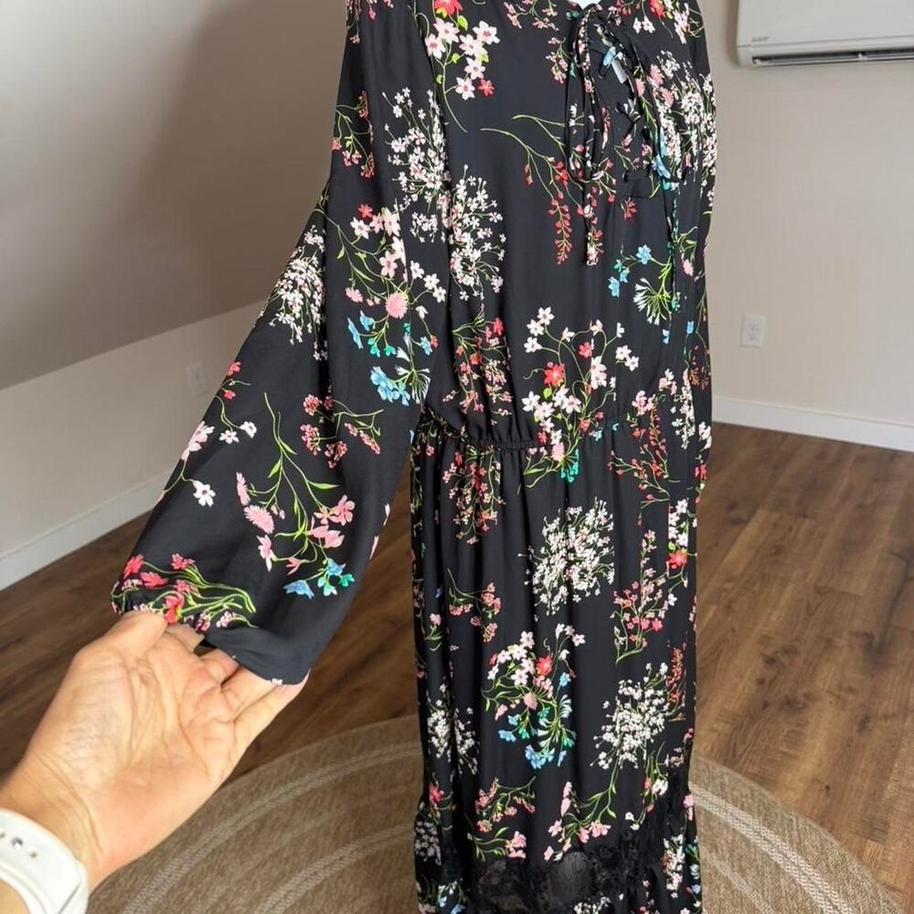 Lane Bryant Maxi Dress Cottagecore Witchy Boho Practical Magic Lace Trim Flowy