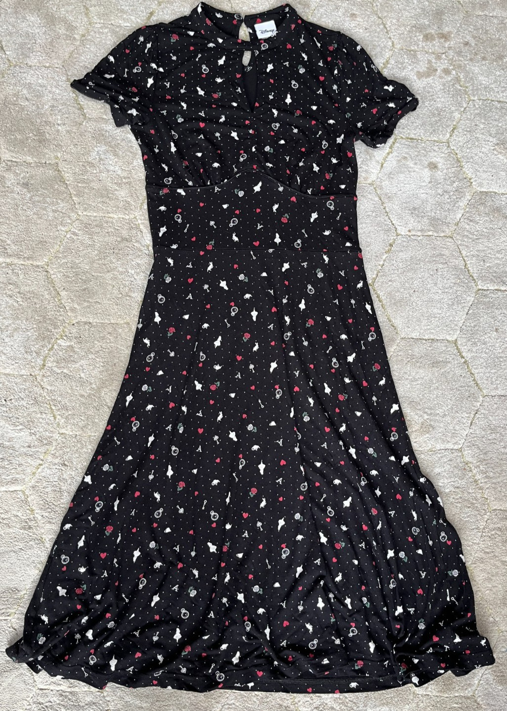 Vive Maria Disney S tea dress Alice in Wonderland print vintage black