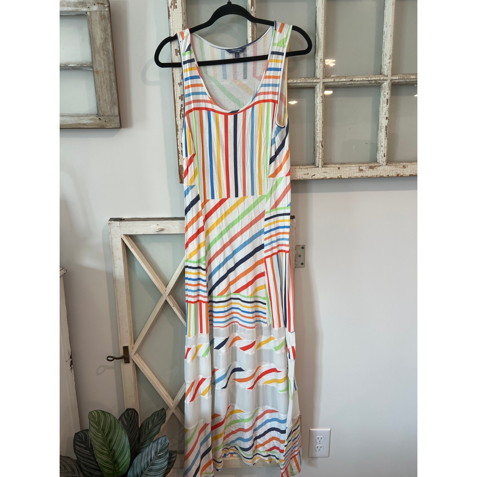 Peter Som for Design Nation size medium sleeveless colorful striped maxi dress