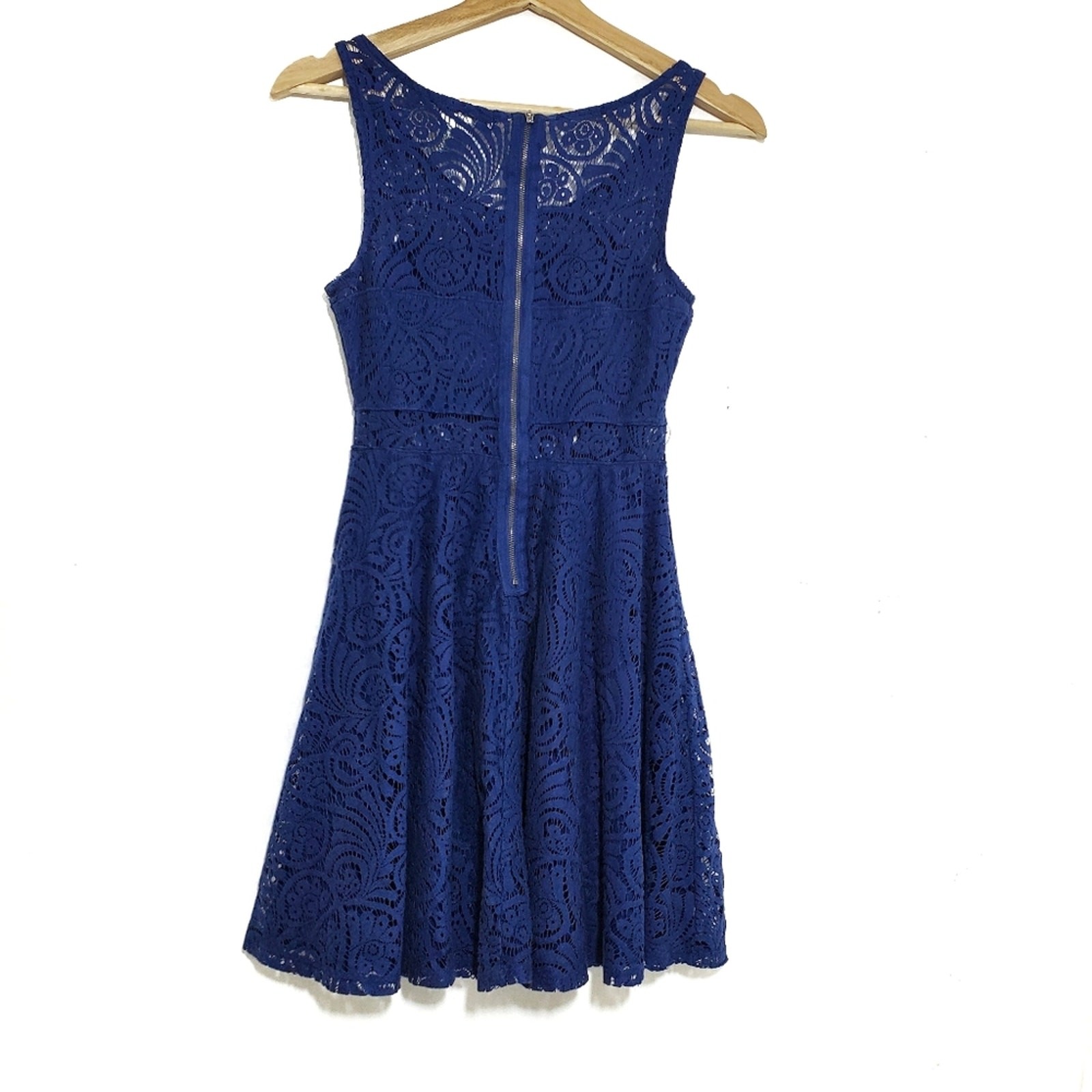 American Rag SMALL Lace Skater Dress with Midsection Cutout Lined Back Zipper