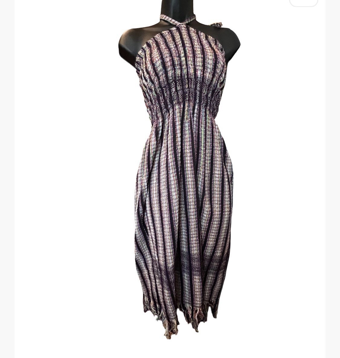 Strapless Smocked Cotton Fringe Dress Cover-Up size M!