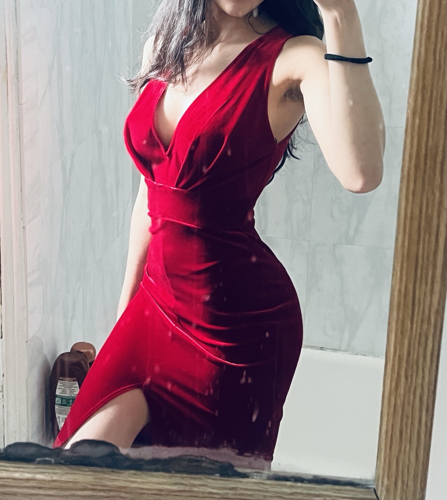 GUESS Red Velvet Dress