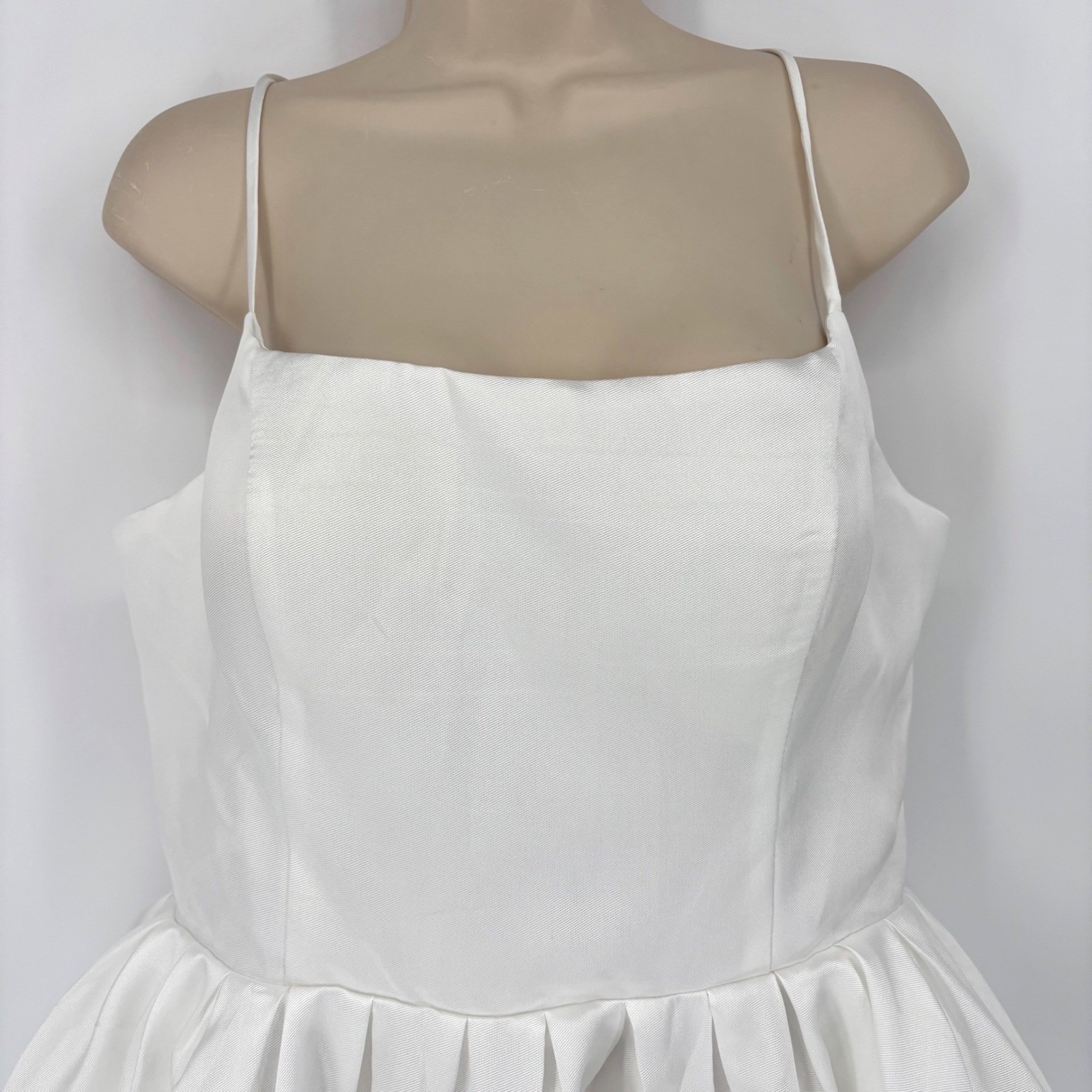 Lulus White Bubble Hem Mini Dress Lace Up Corset Back Bridal XL NEW