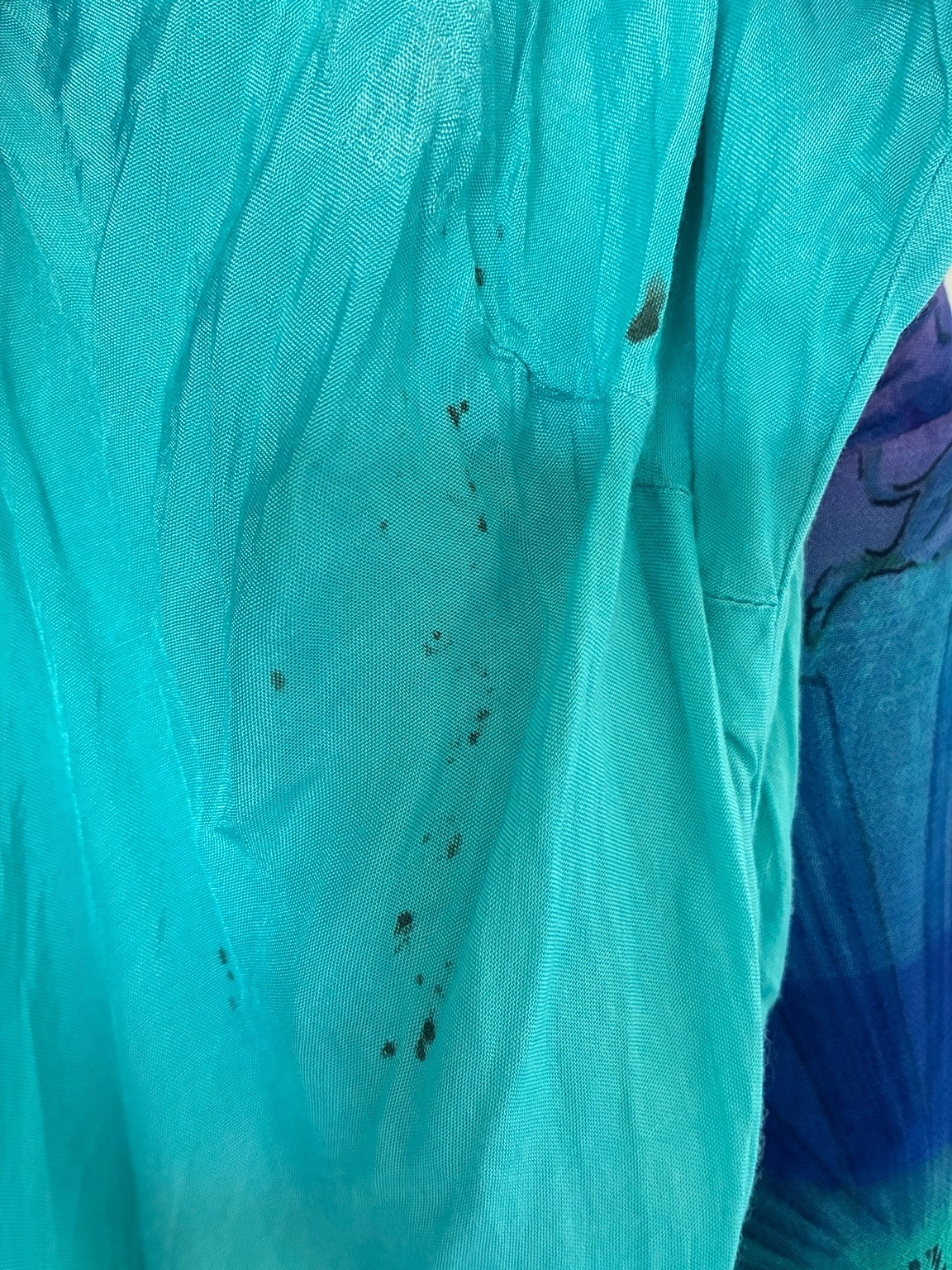 Vtg Phool Abstract Print Floaty Ruffled Hem Slip Dress Fairycore Y2K Whimsical