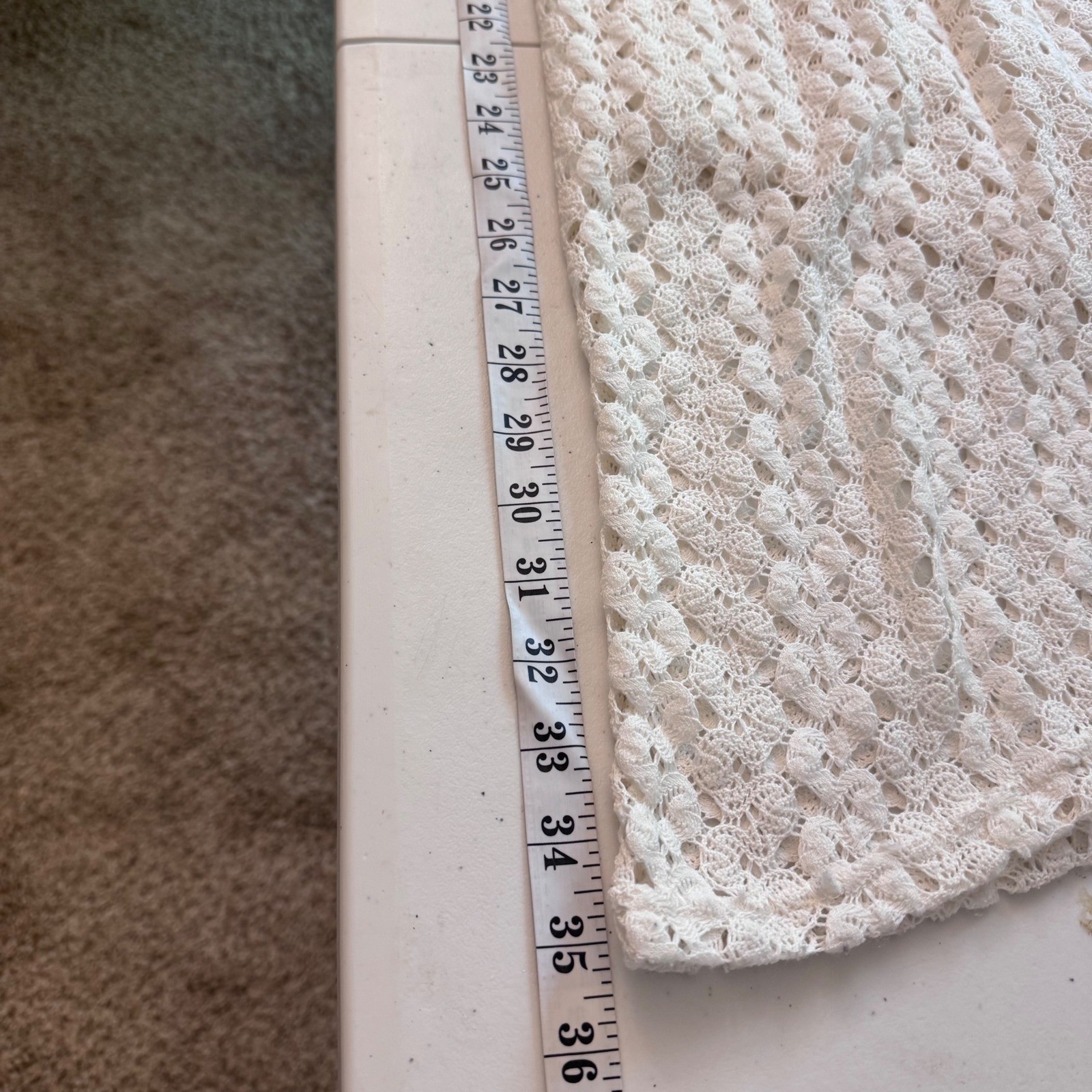 Y2K Cream Crochet Cottagecore Maxi Earthy Boho Sleeveless Scoop Neck L