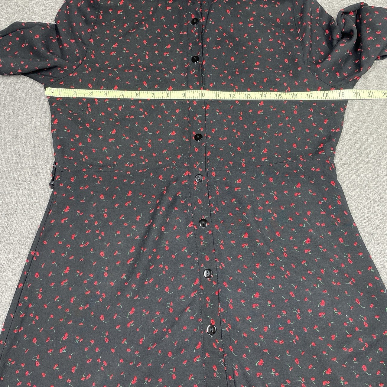 Onfire Midi Dress Half Sleeve Floaty Floral Black Ditsy Tea Dress Women’s Uk10