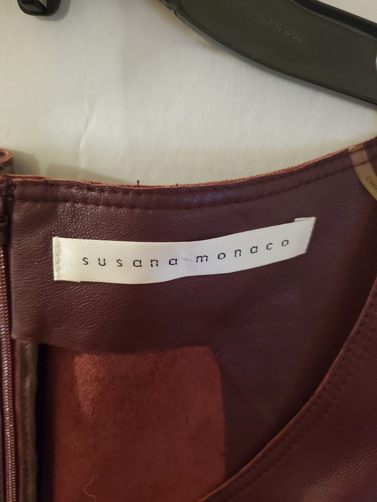 SUSANA MONACO Adele 100% Lamb Leather Sleeveless Hidden Back Zipper Dress,Size 6