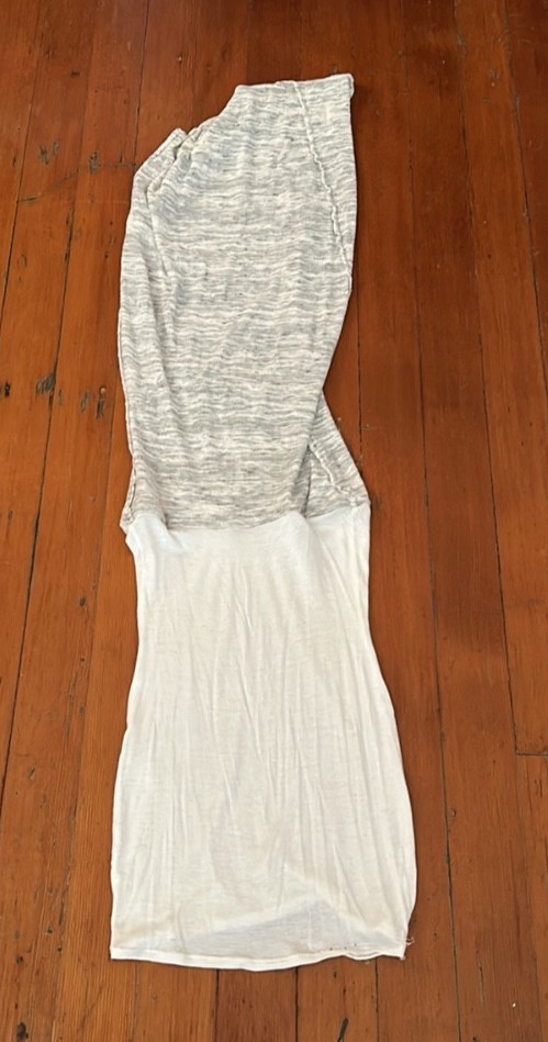 Sleeveless Asymmetrical Slit Hemline Grey Bodycon Dress Thin Straps Criss Cross