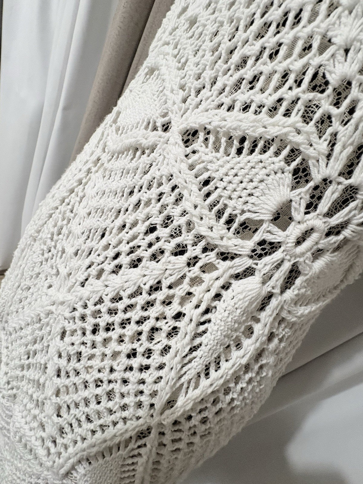 Sexy White Crocheted Mermaid Body Con Stretch Dress One Size Unbranded