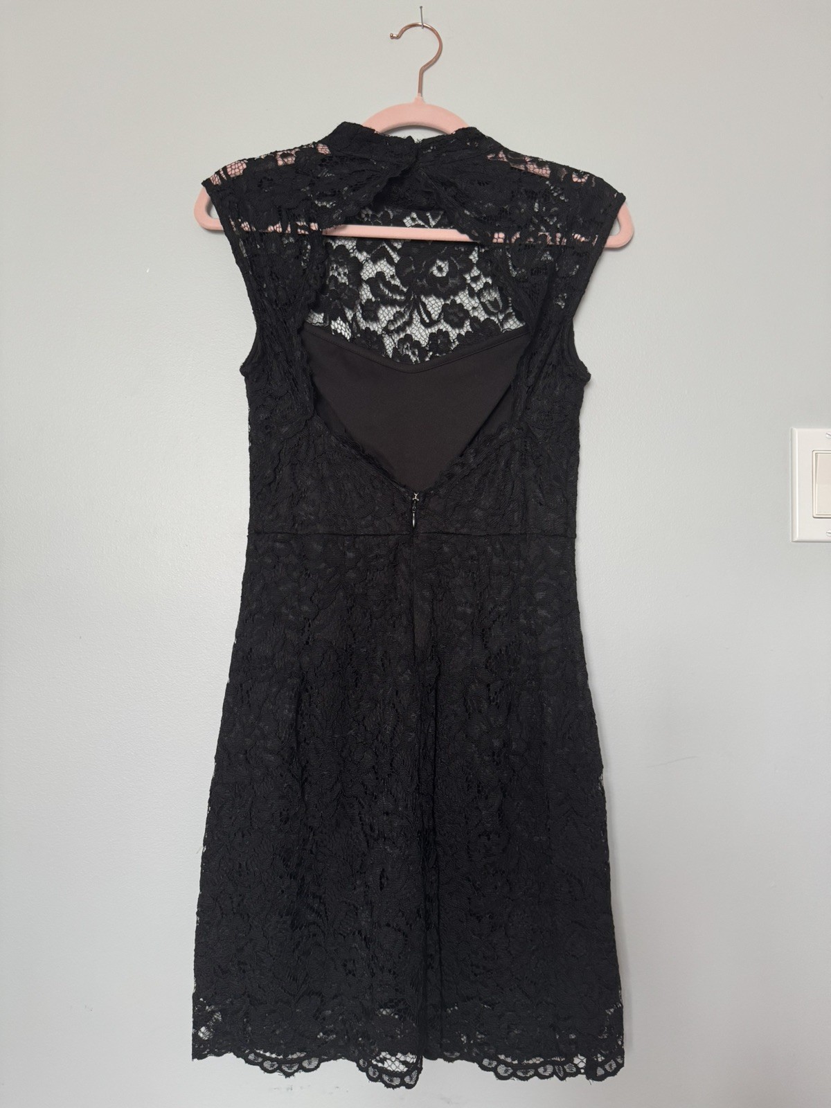 Le Château Black Lace Open Back Cocktail Dress NWT Small Made in Canada