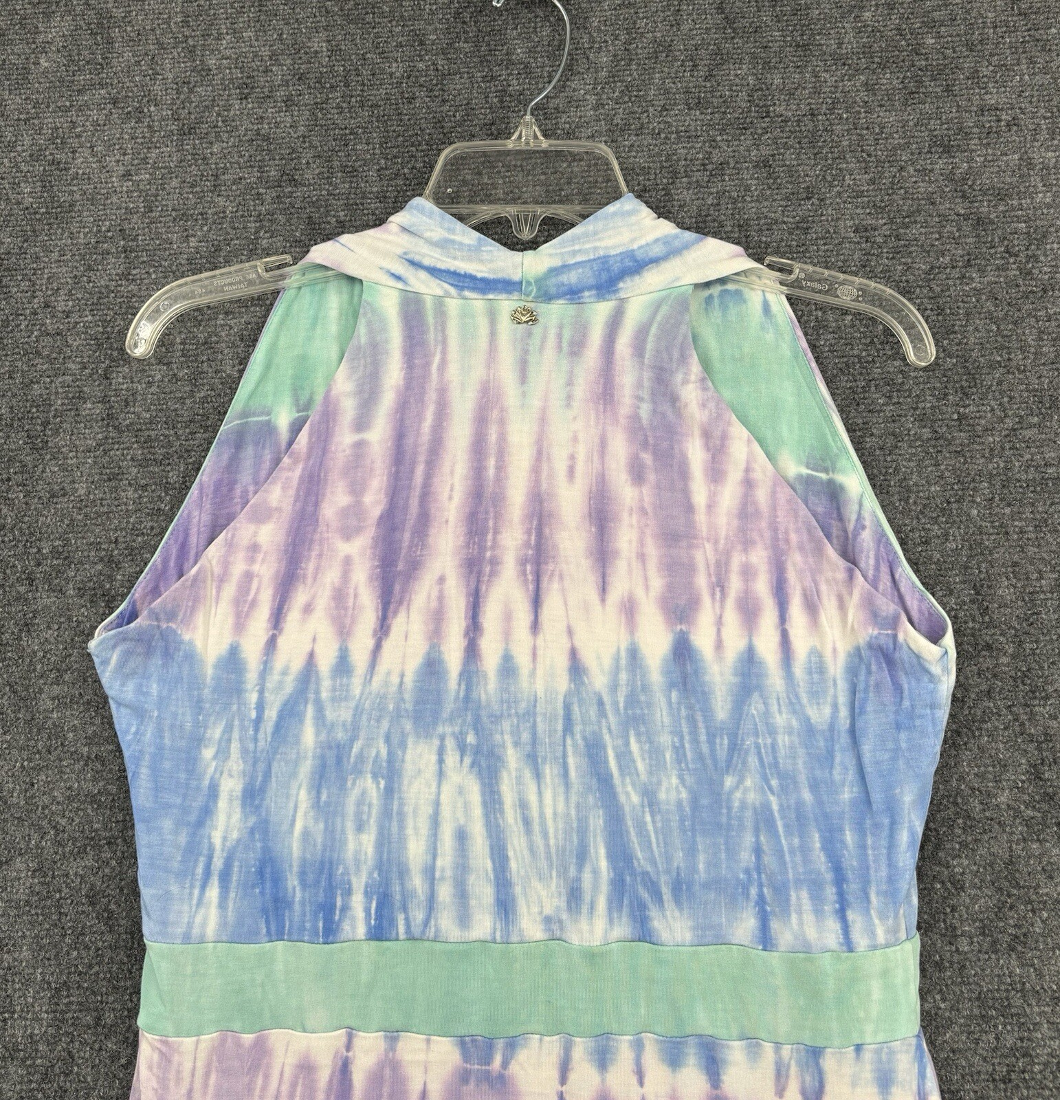 Zen Knits Tie Dye Dress Medium Boho Purple Green Blue Fairy Hippie Beachy