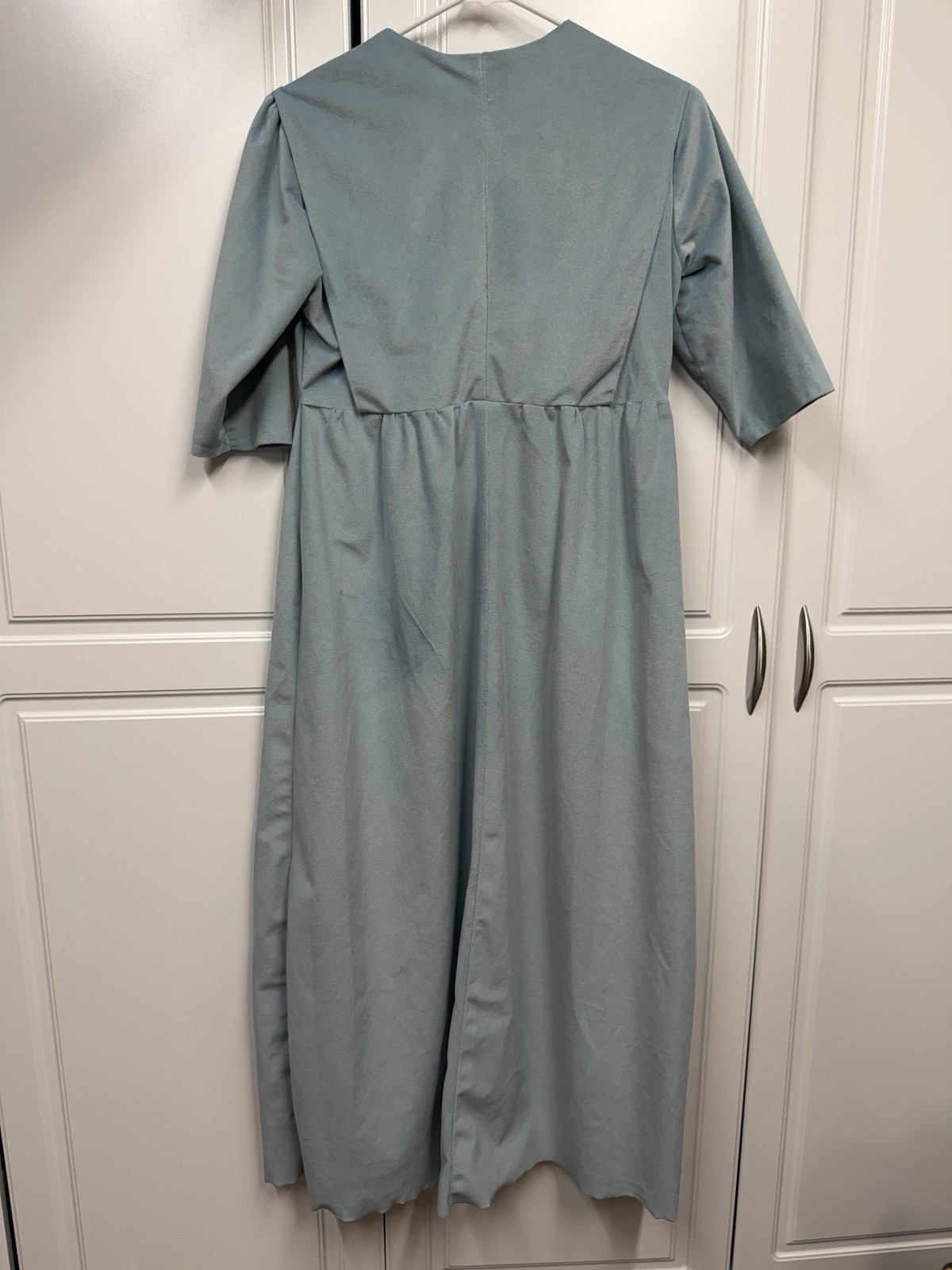 Amish Mennonite Cape Dress 34” Bust 31″ Waist 49″ Length Handmade Pullover Blue