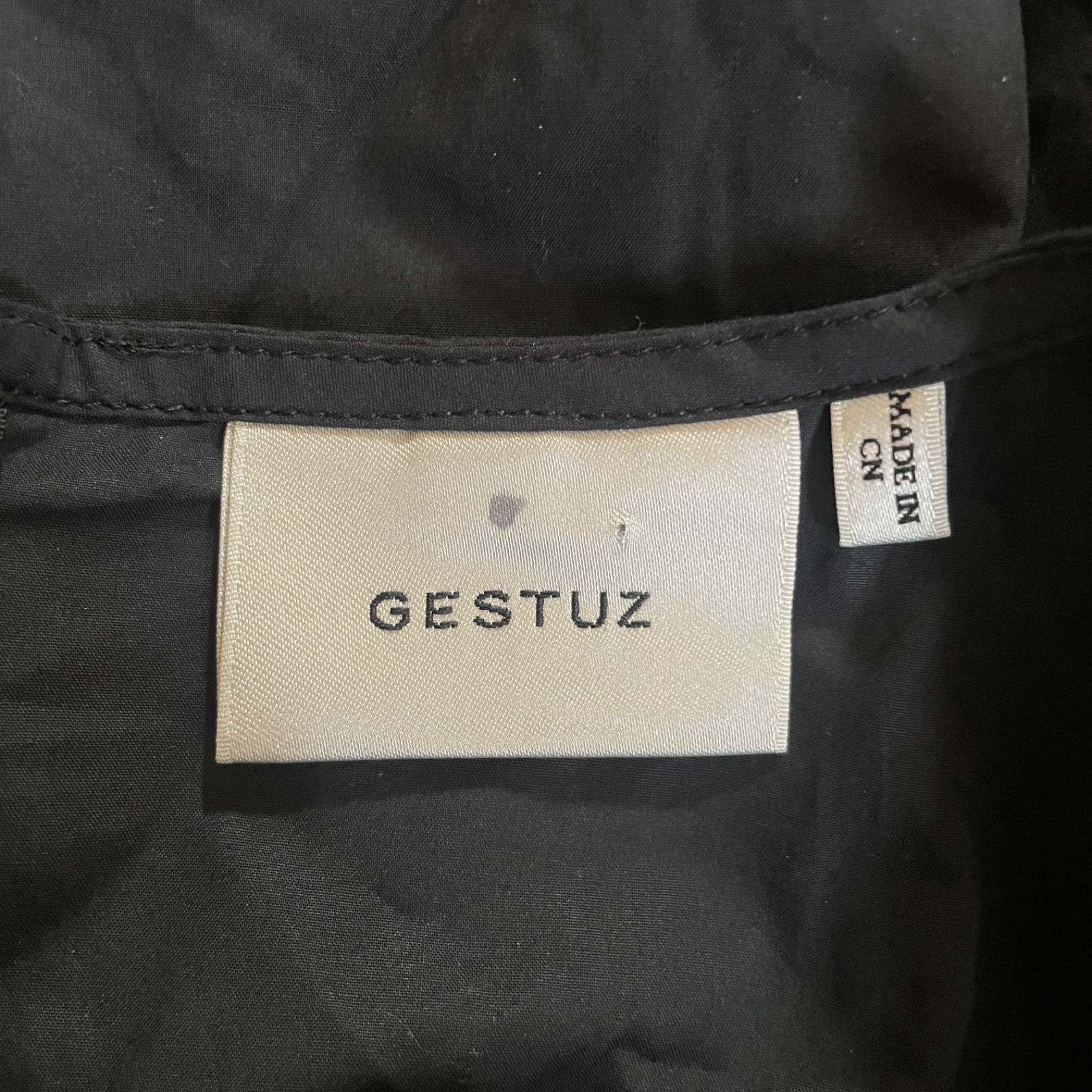 Gestuz EU 36 M Lena Black Smocked Midi Dress Scandinavian Minimalist $200