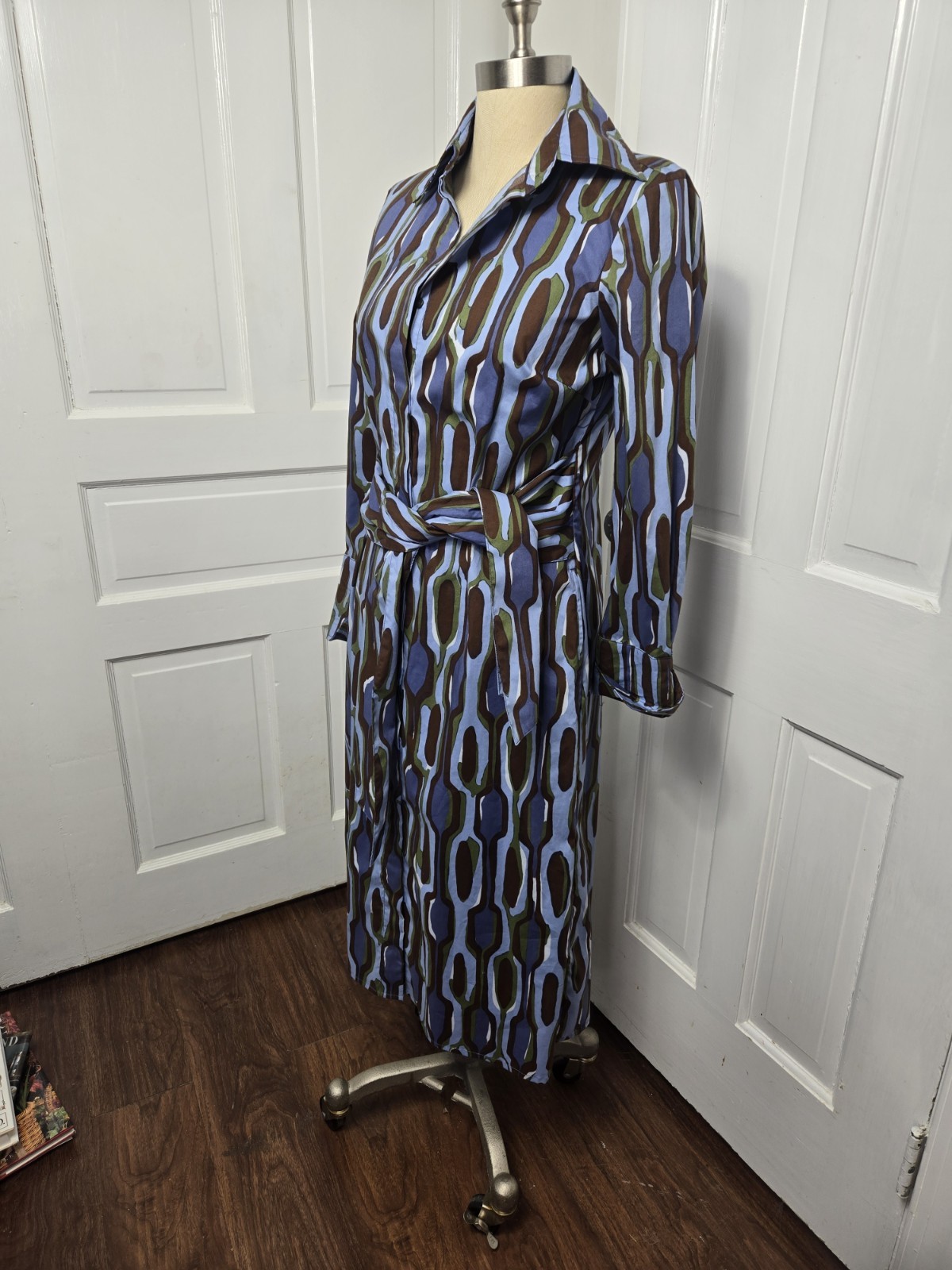 J. McLaughlin Orla Dress Size Small Blue, Brown And Green