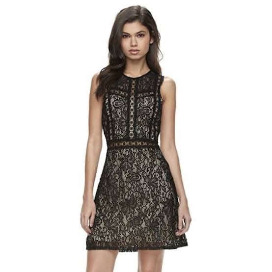 Disney Beauty and the Beast Black Lace Shift Dress Junior Medium or XS Women