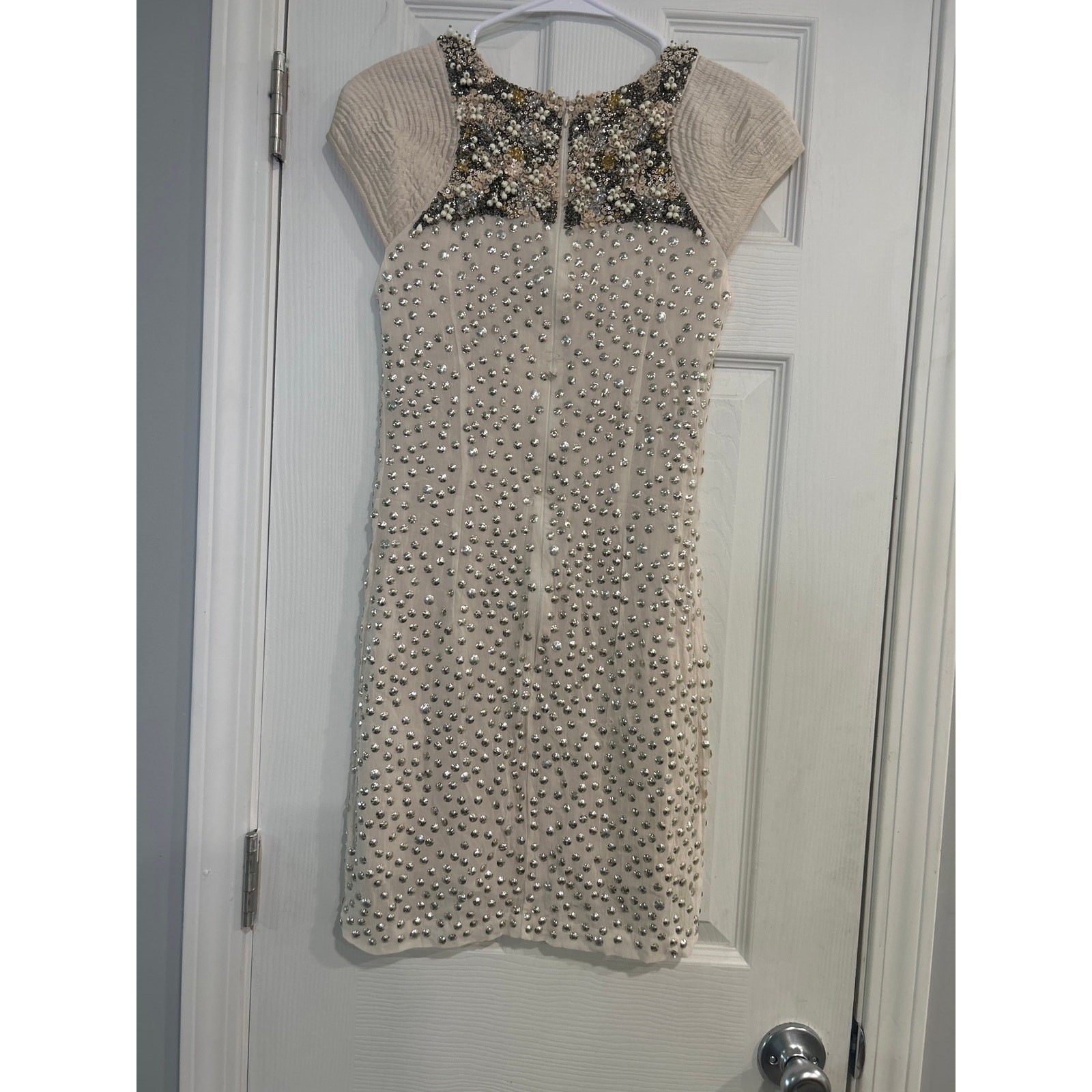 French Connection Vintage Beaded Studded Cocktail Mini Dress Size 0