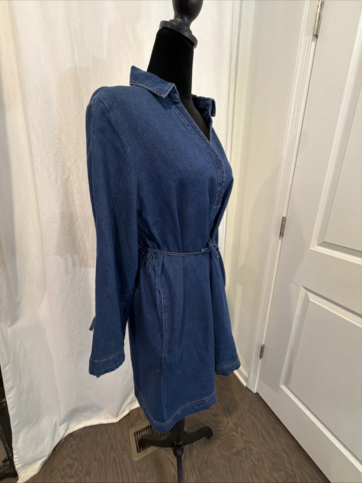 💥Entro🔥Denim Tunic Mini Baby Doll/Resort/City/Modern/Rodeo/Western~Sz~L/EUC💥