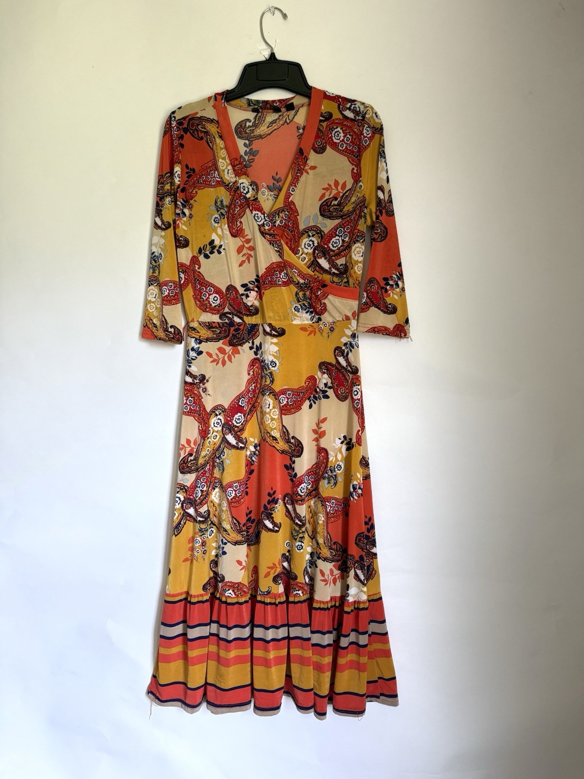 Mile Gabrielle Women S Vibrant Multicolor Paisley Madi Dress missing belt BOHO