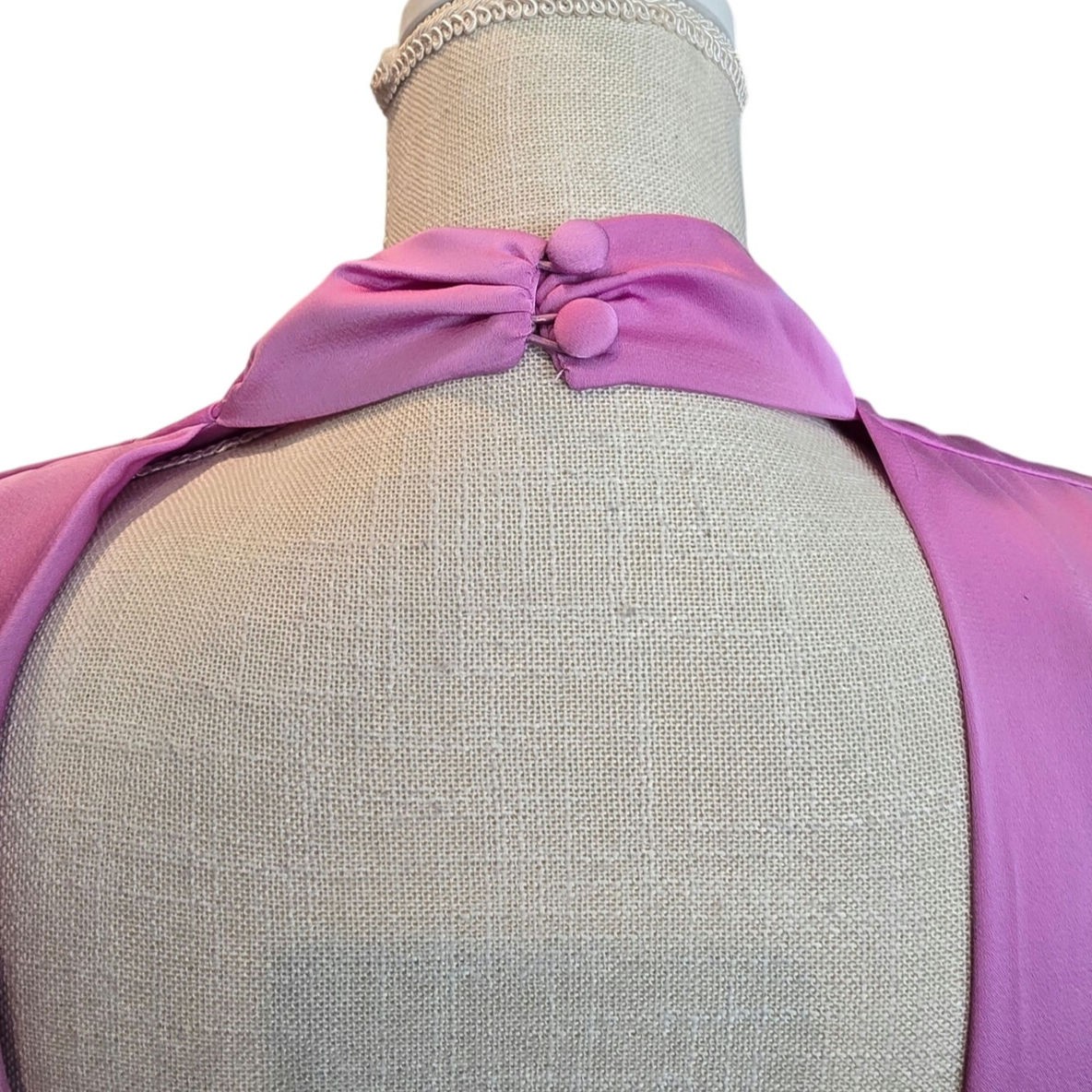 NWT Pink Elegant ASOS Design Open back Mock Neck Slit Maxi Dress Size US 6