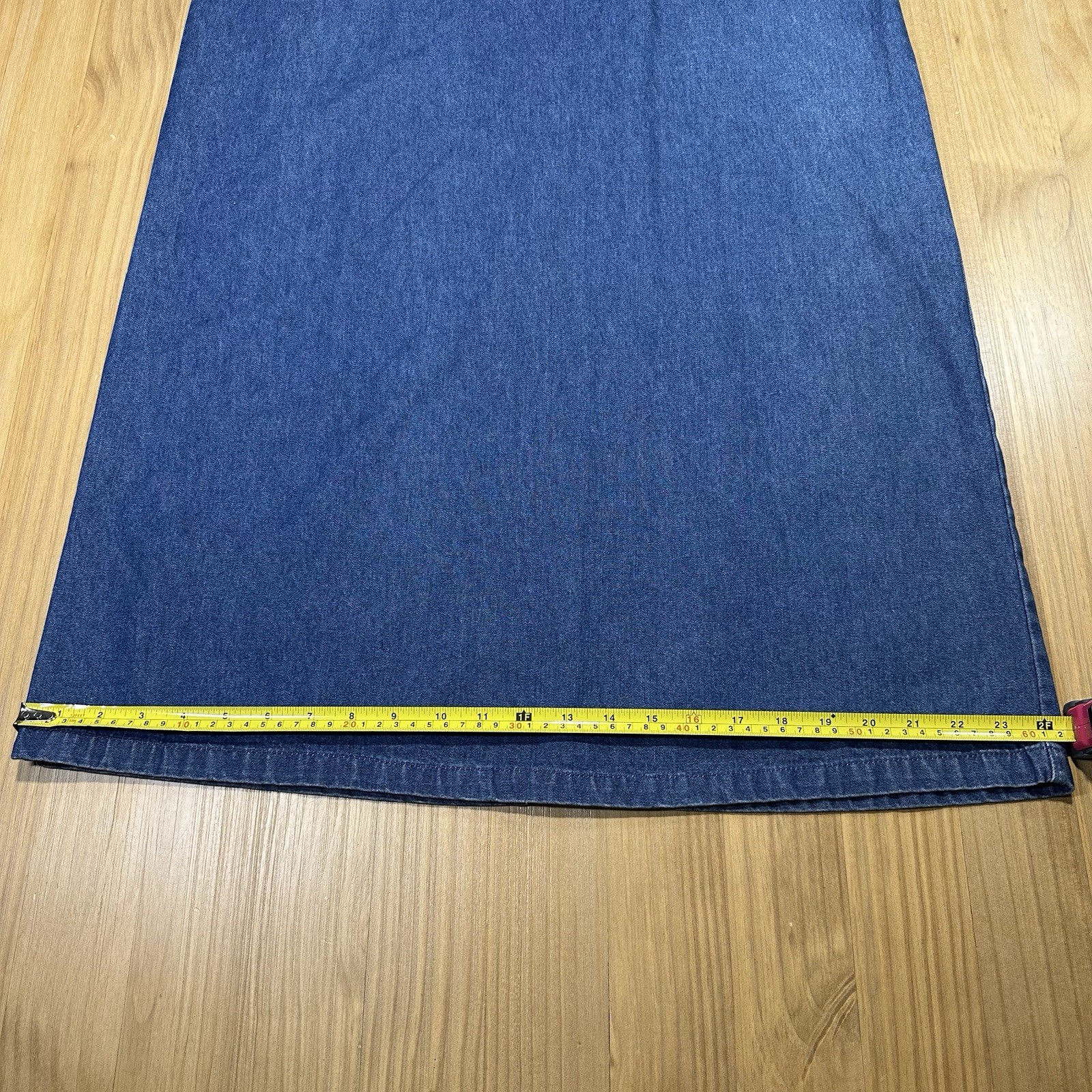Premier International Embroidered Denim Jumper Dress MED Maxi Cottagecore