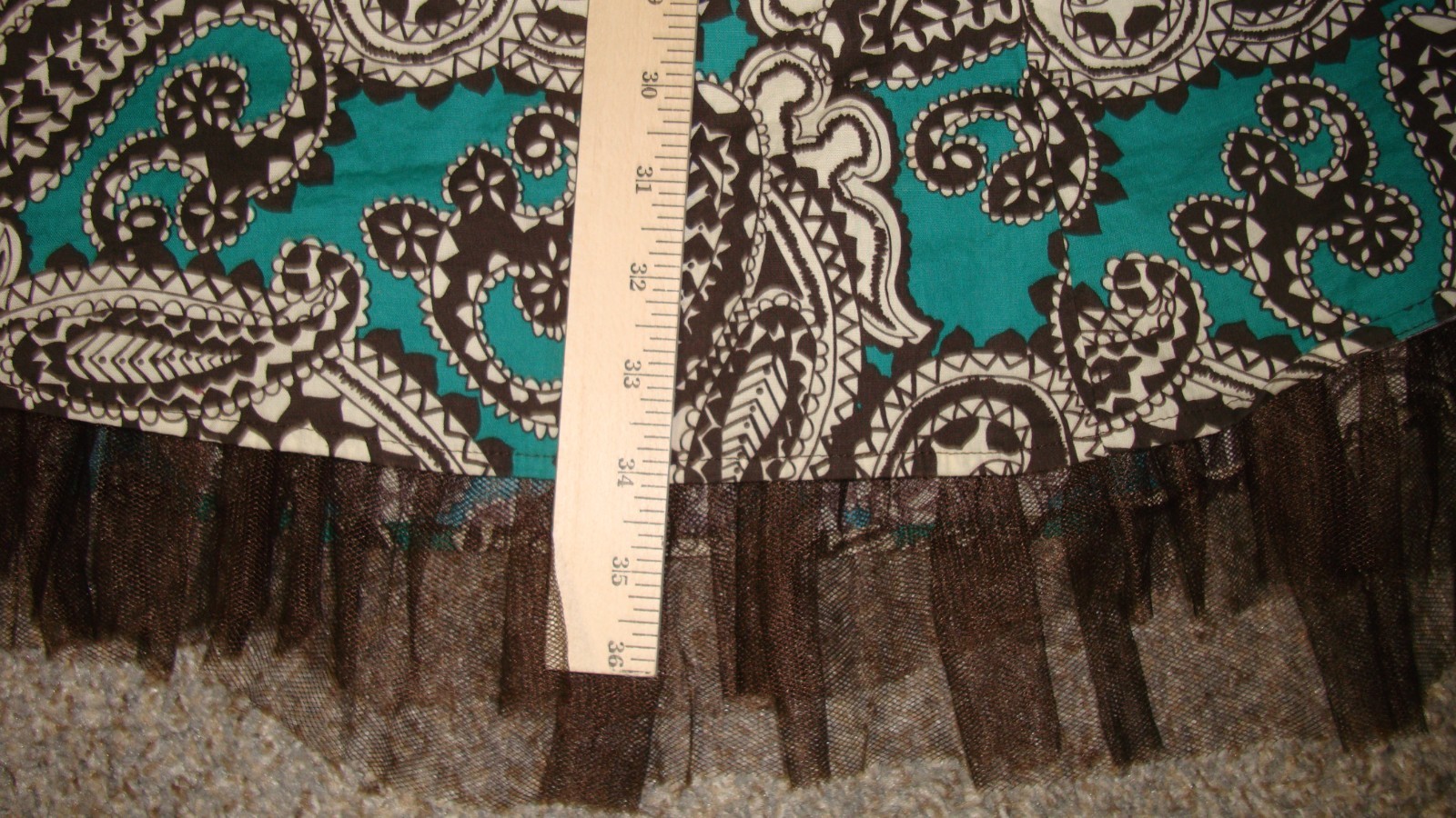 Ruby Rox Brown Teal Tan Mosaic Halter Fit & Flare Dance Dress Juniors Size 11