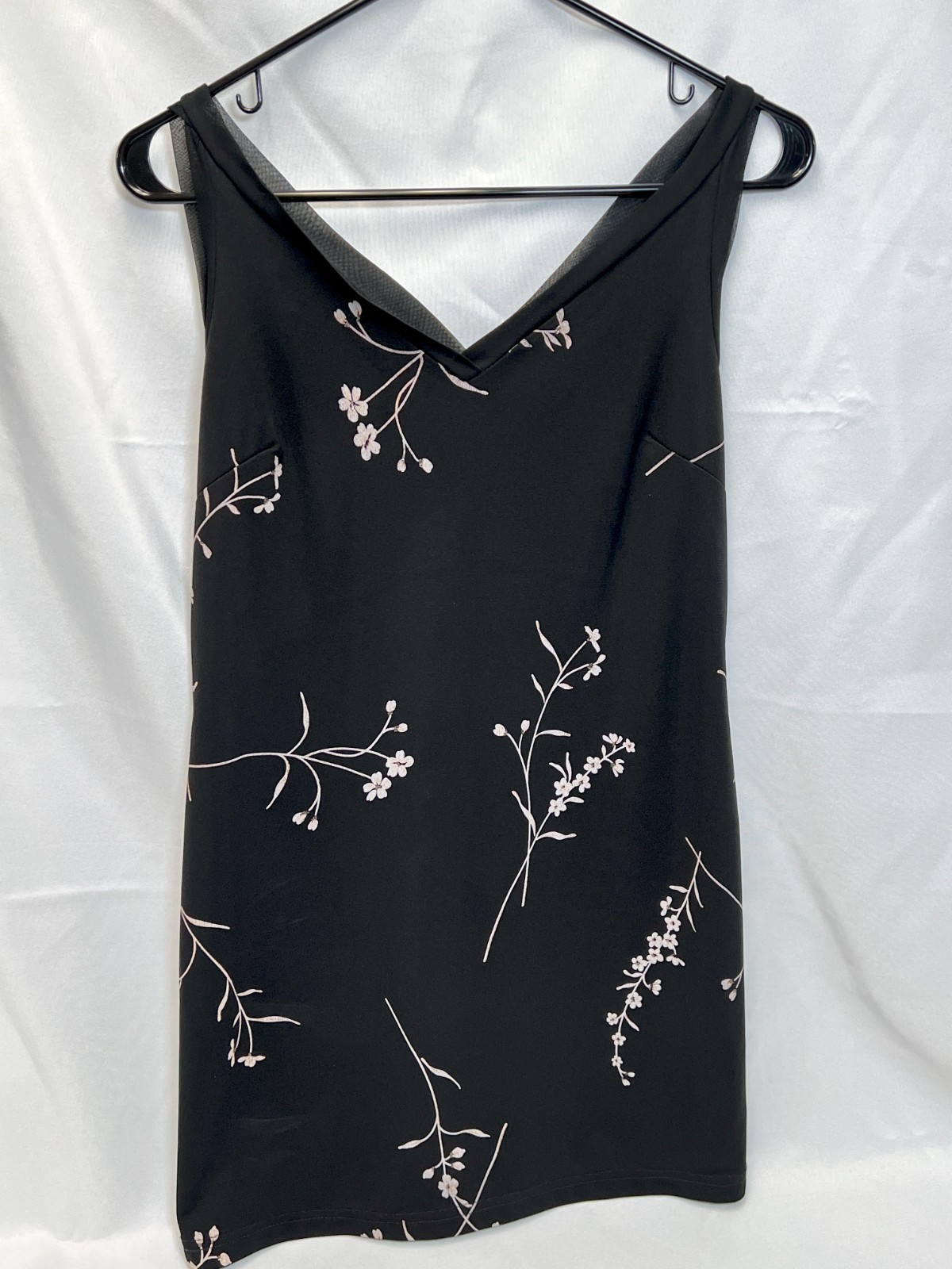 City Triangles Women’s Black Floral Pattern Mini Dress Top Shirt Summer