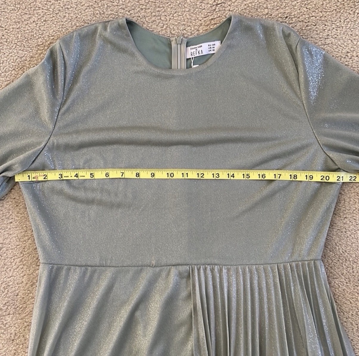 Refka Sparle Sage Mint Long Sleeve Modest Dress Size 14 New With Tags