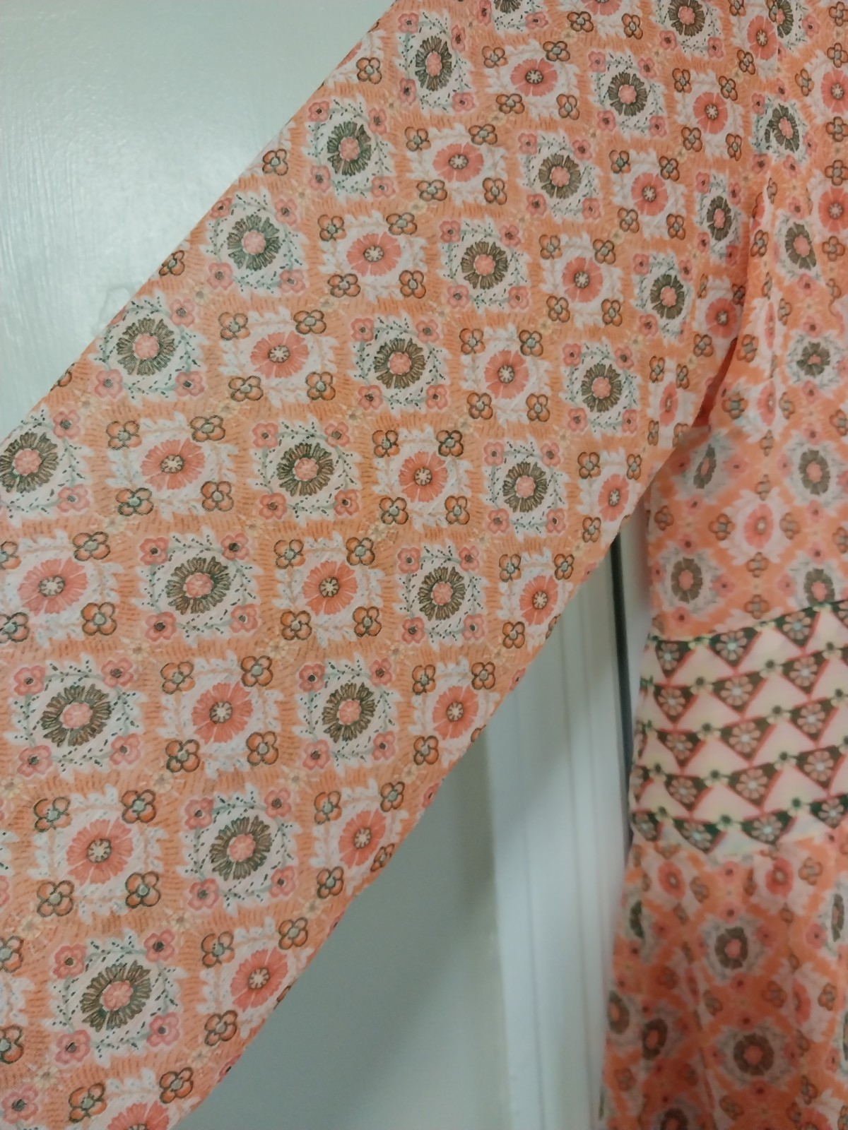 Loft Dress Orange Peach Multicolor Size Small Flowy Lined Lightweight